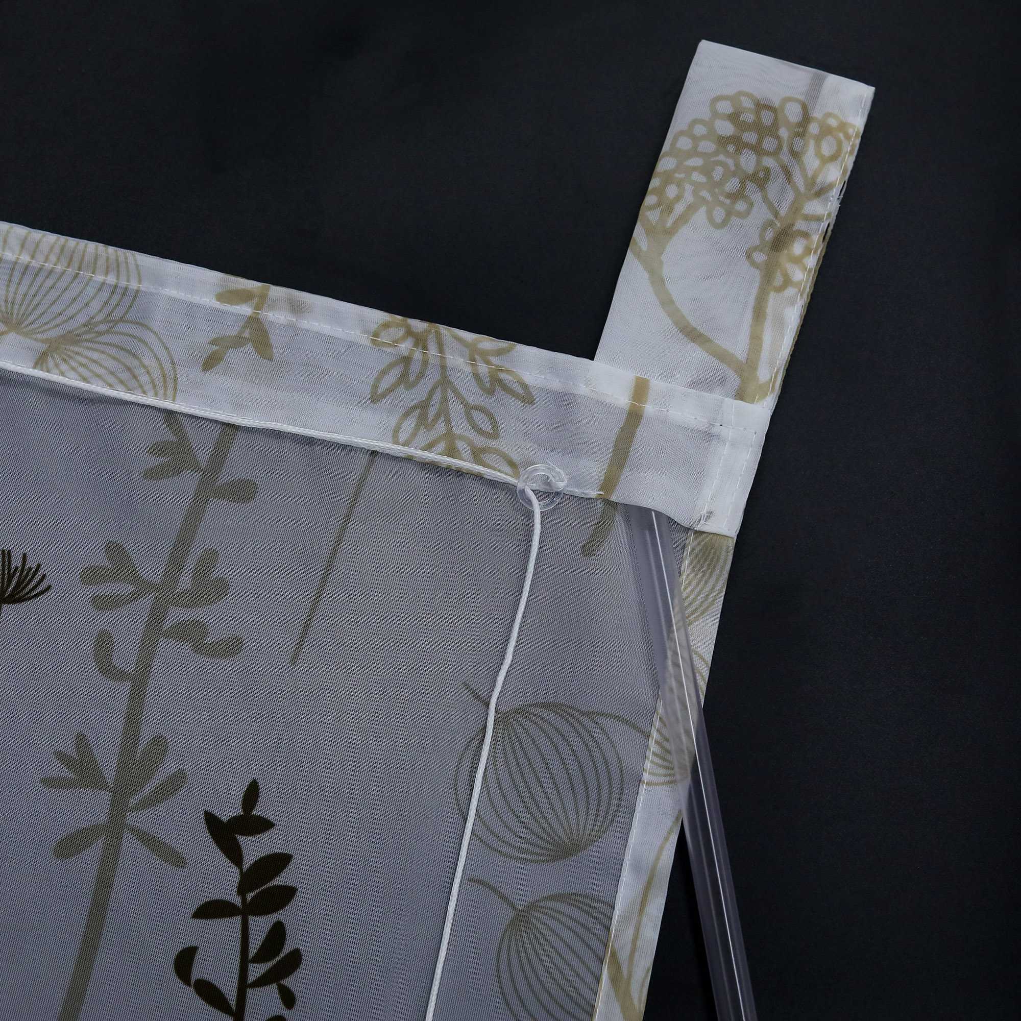 Raffrollo mit Schlaufen Voile Raffgardine Modern Küche Gardinen mit Laternenblume Muster Wohnzimmer Halbtransparent