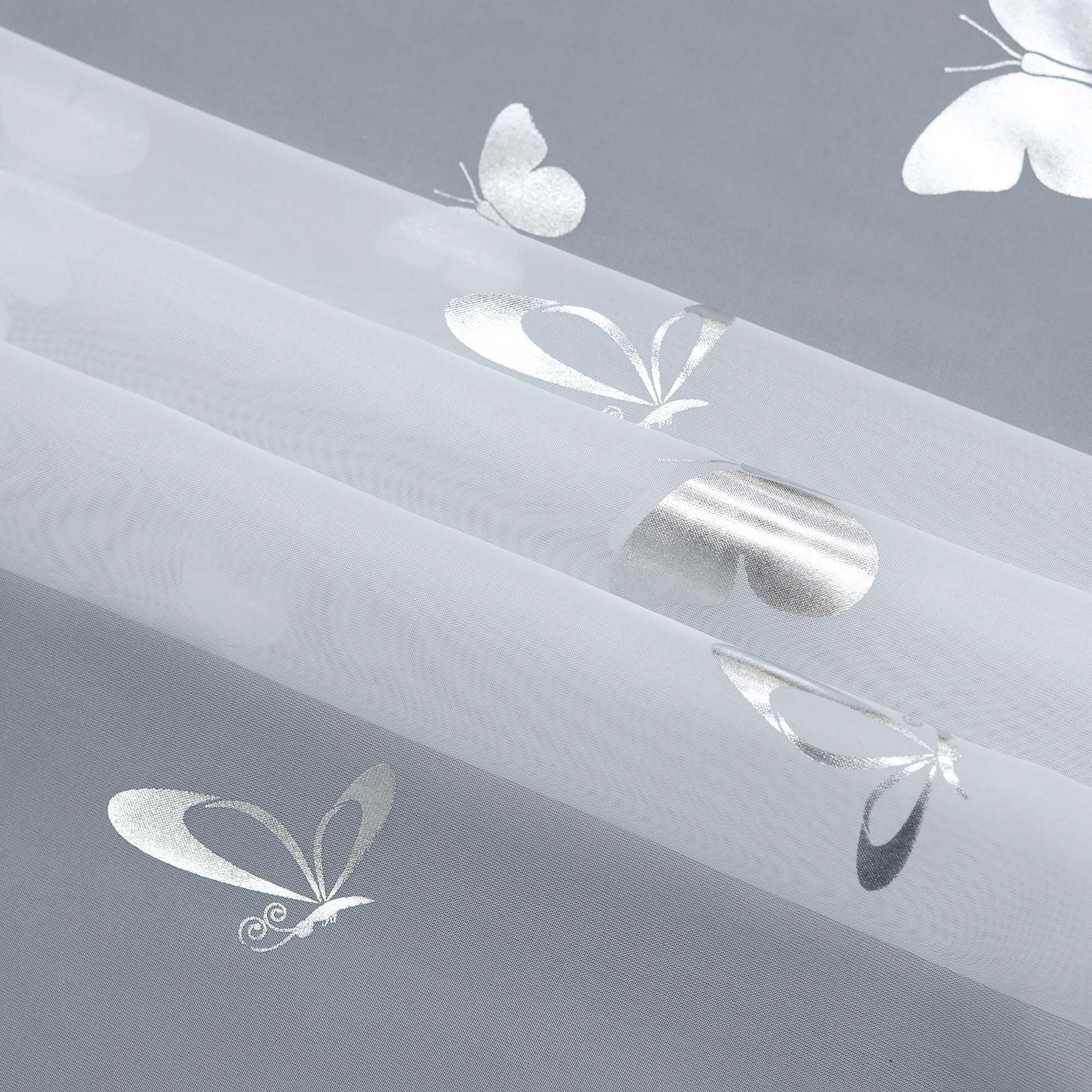 Scheibengardine mit Schmetterling Glanzdruck Transparent Küche Gardinen
