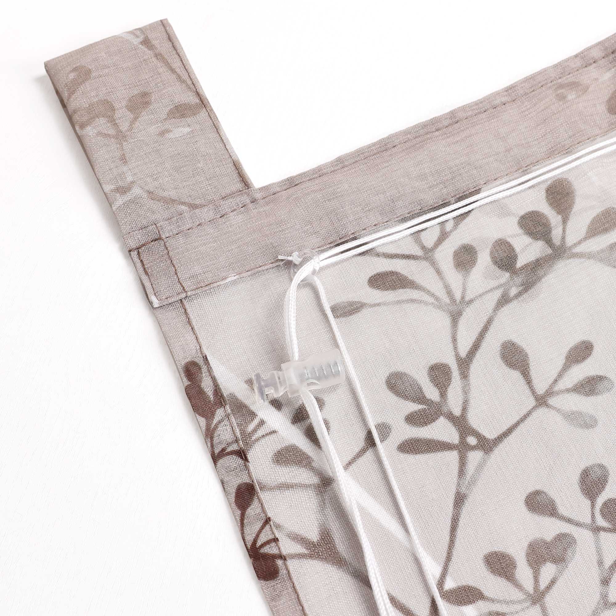 Raffrollo mit Schlaufen Voile Gardinen Landhaus Küche Raffgardinen Schlaufenrollo Transparent