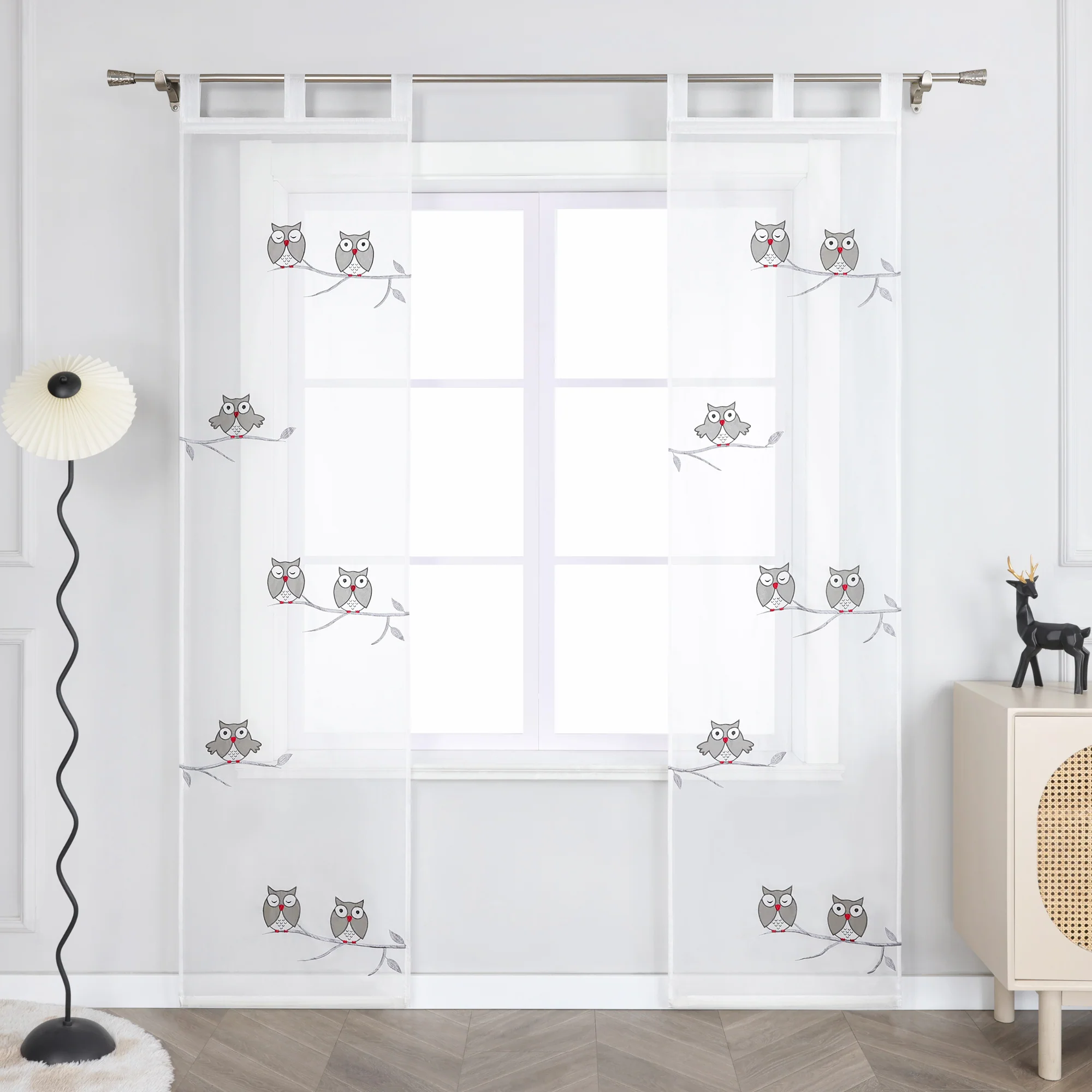 Eulen Transparente Flächenvorhang mit Schlaufen 1 stück