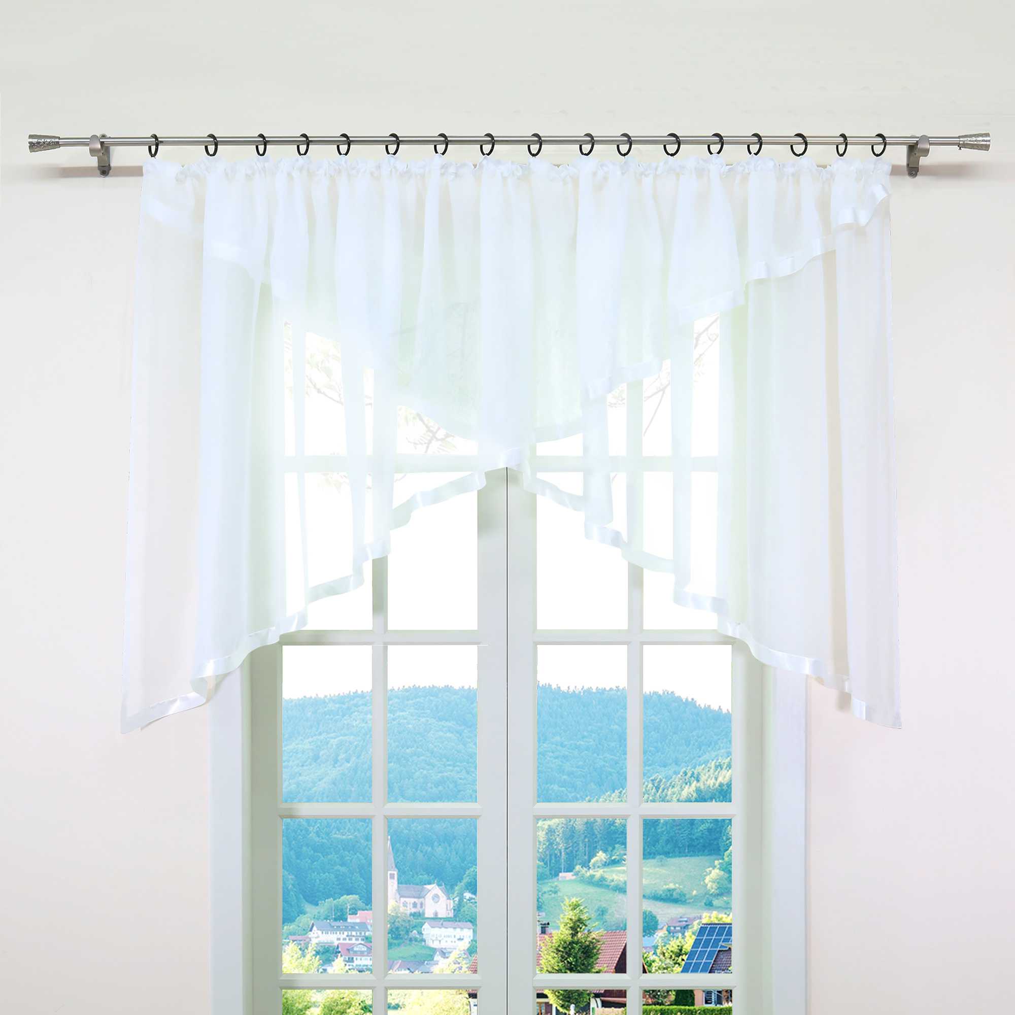 Scheibengardinen Kräuselbandgardine Fensterdeko Kreuzdesign Obere Fensterabdeckung 1 stück