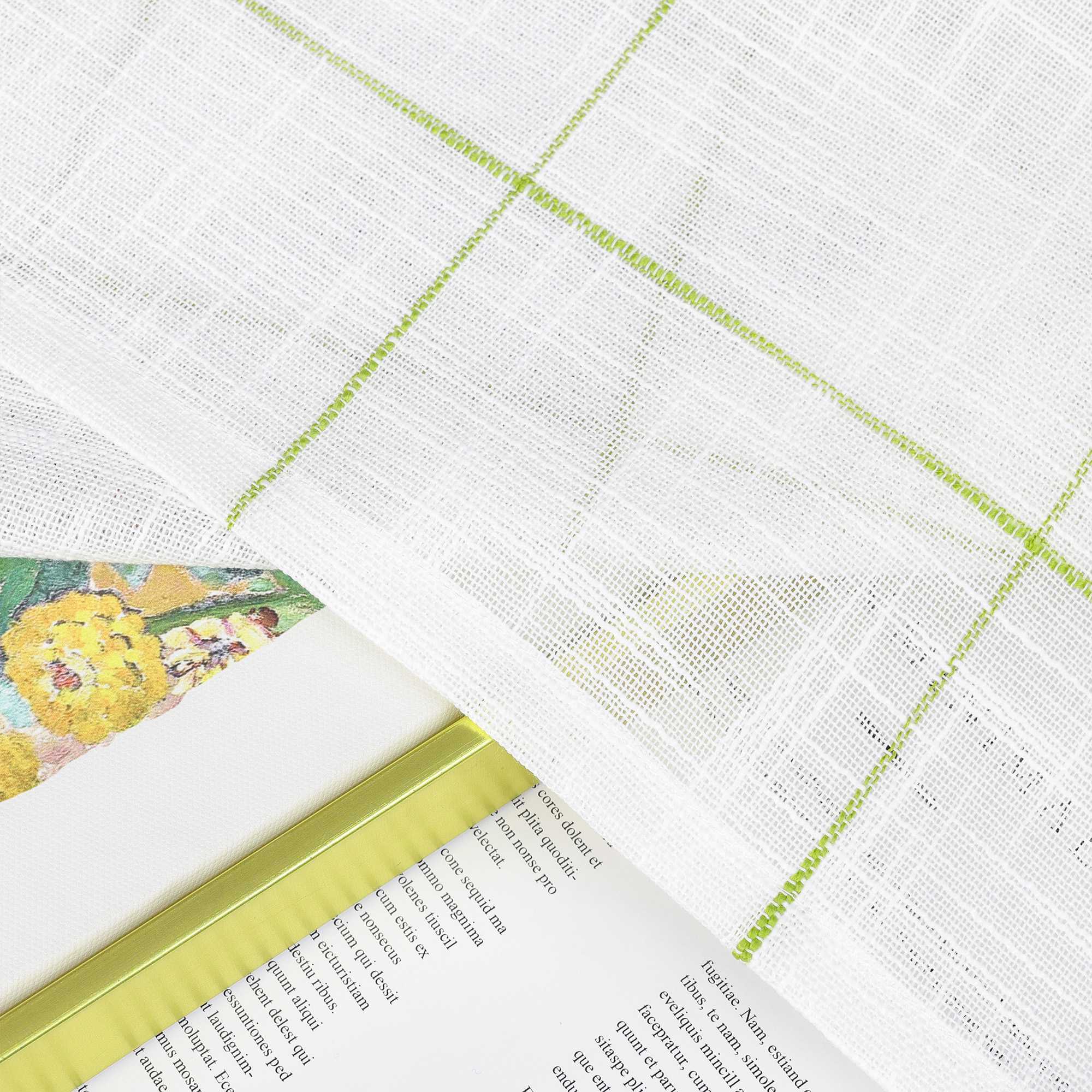 Halbtransparente Scheibengardine Landhausstil aus Leinen mit Schleifen 1 stück