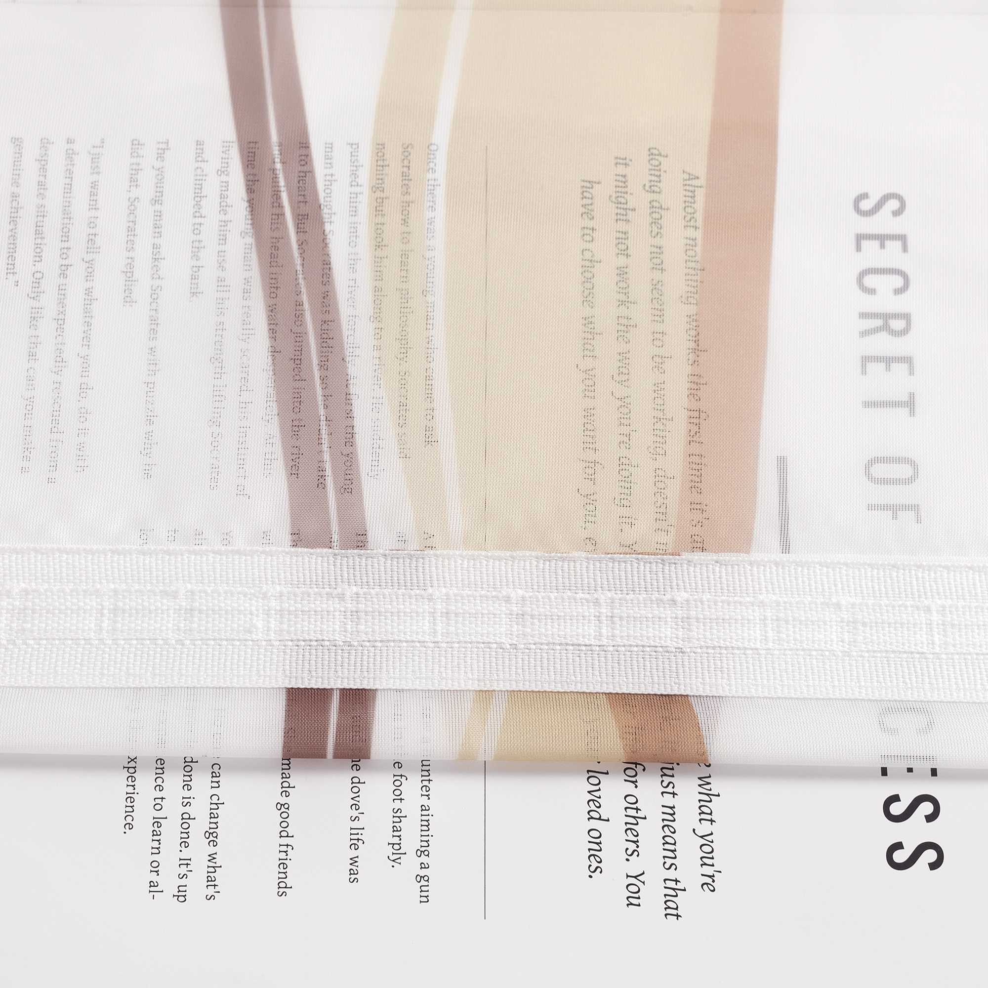 Vorhang Kräuselband aus Polyester mit bunten Wellenmustern tranparent 1 stück