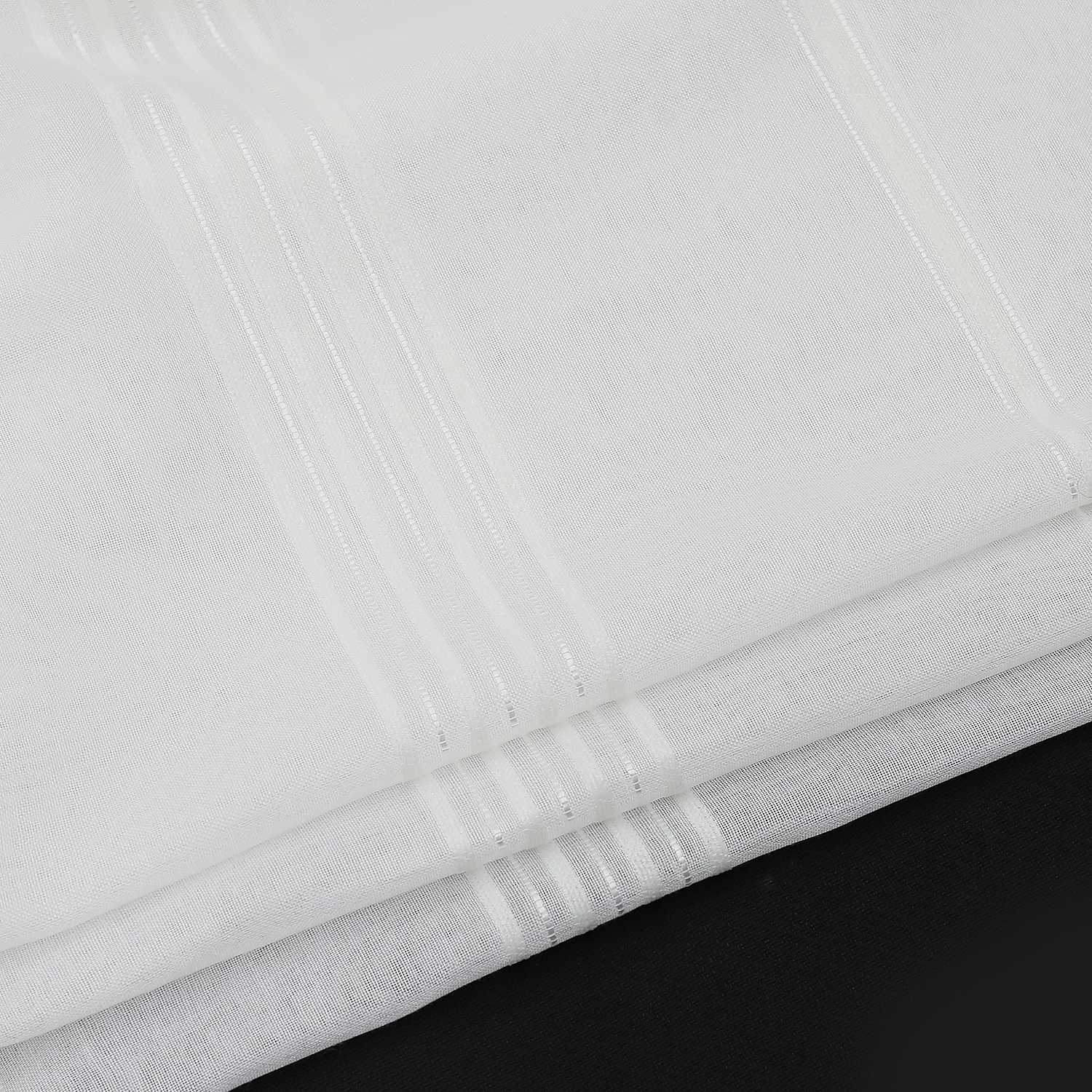 Vorhang 2er Set Voile Gardinen mit vertikalen Streifen Modern Transparent Schlafzimmer Wohnzimmer 2 Stück