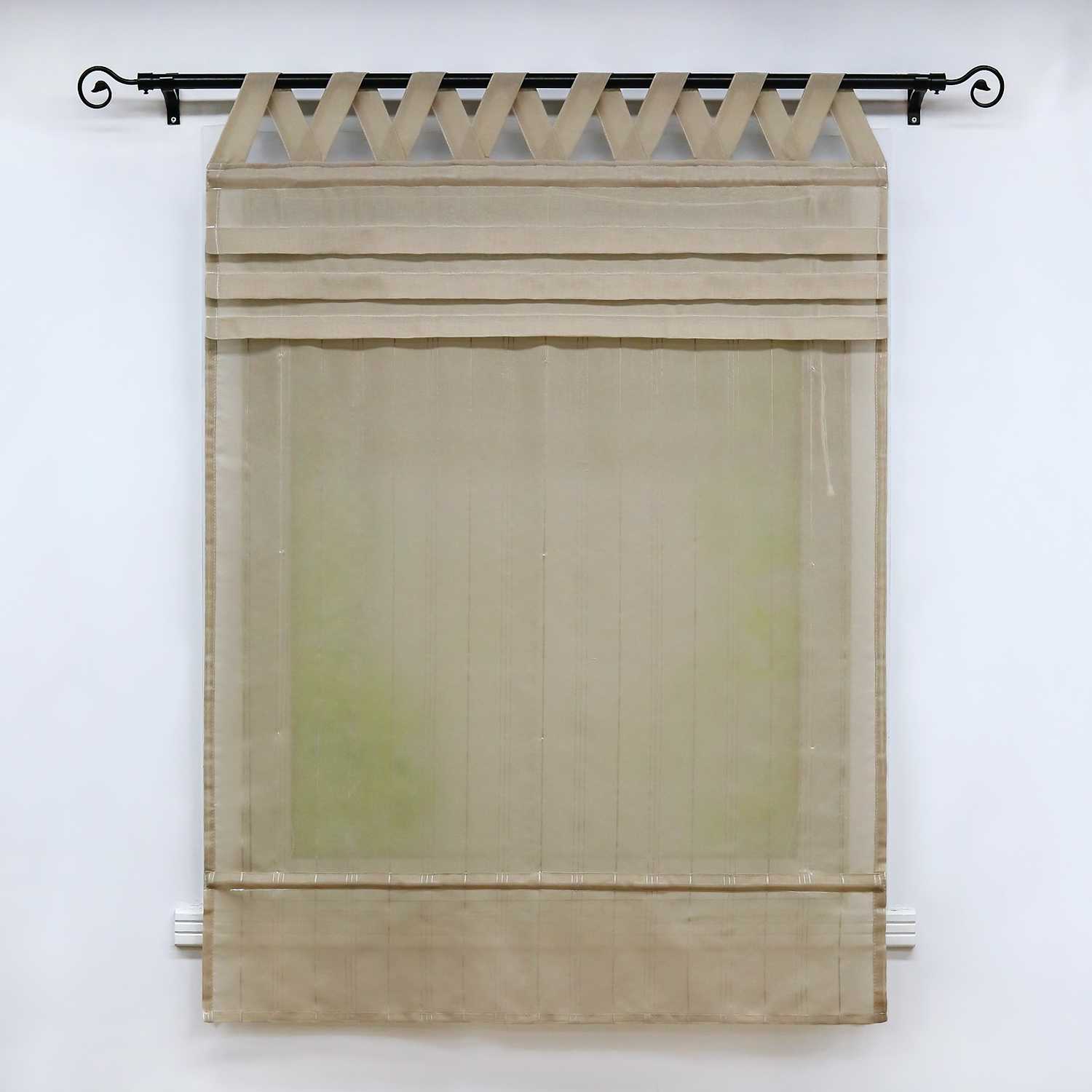 Delien Rollo klassisch weiß mit V-Schlaufen hochziehbar gardine