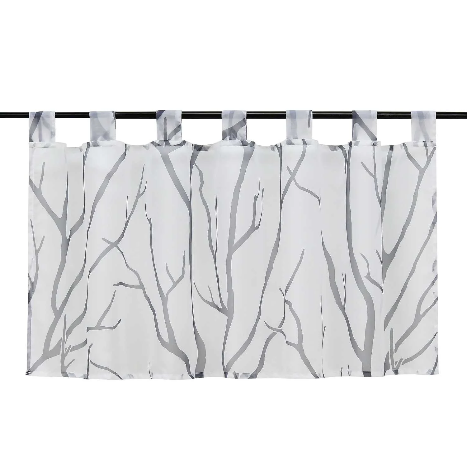 Scheibengardine Schlaufengardine Halbtransparent mit Muster 1 Stück