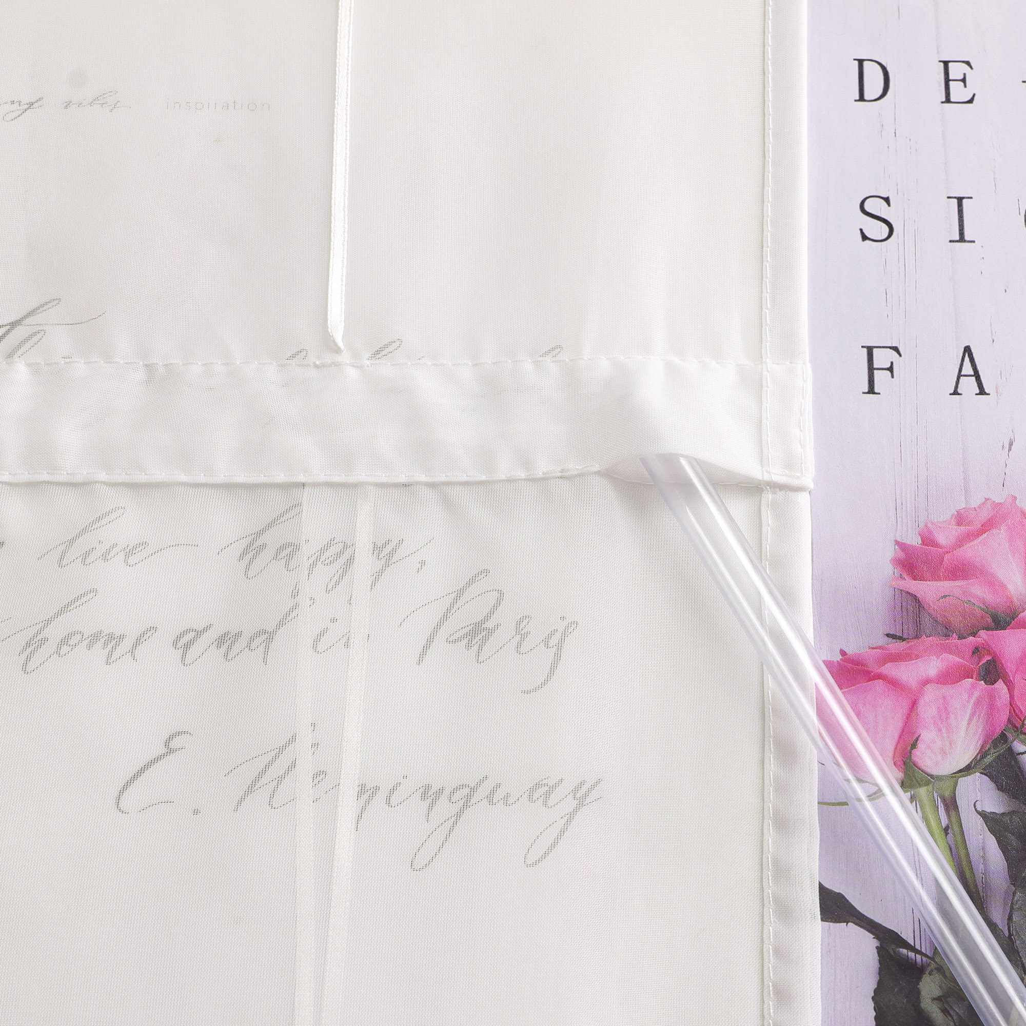 Rollos durch Stangendurchzug Transparente Luftig Unifarbig 1 Stück