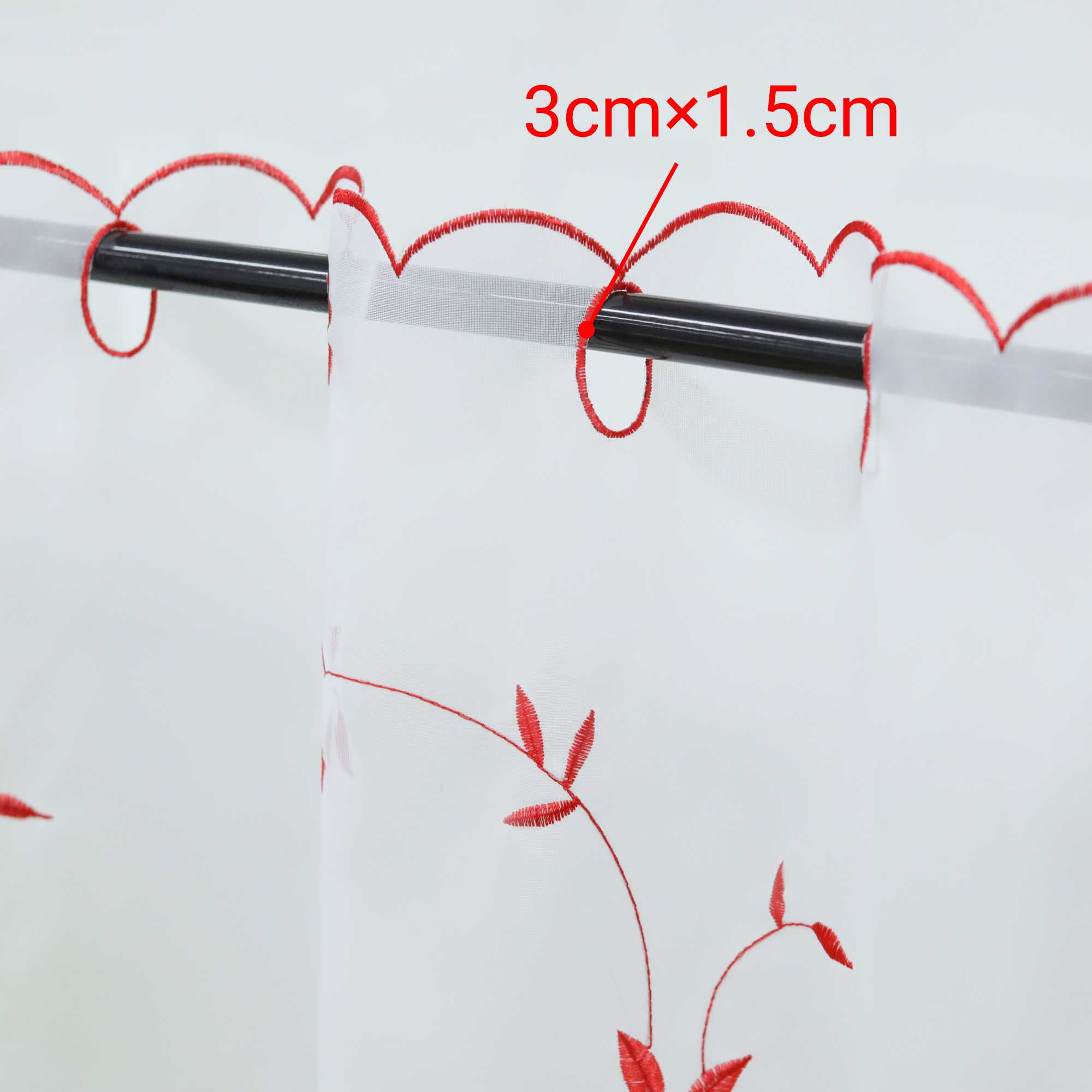 Scheibengardinen Voile Bistrogardinen mit Blattstickerei Transparent Bestickte Küche Kurzstores