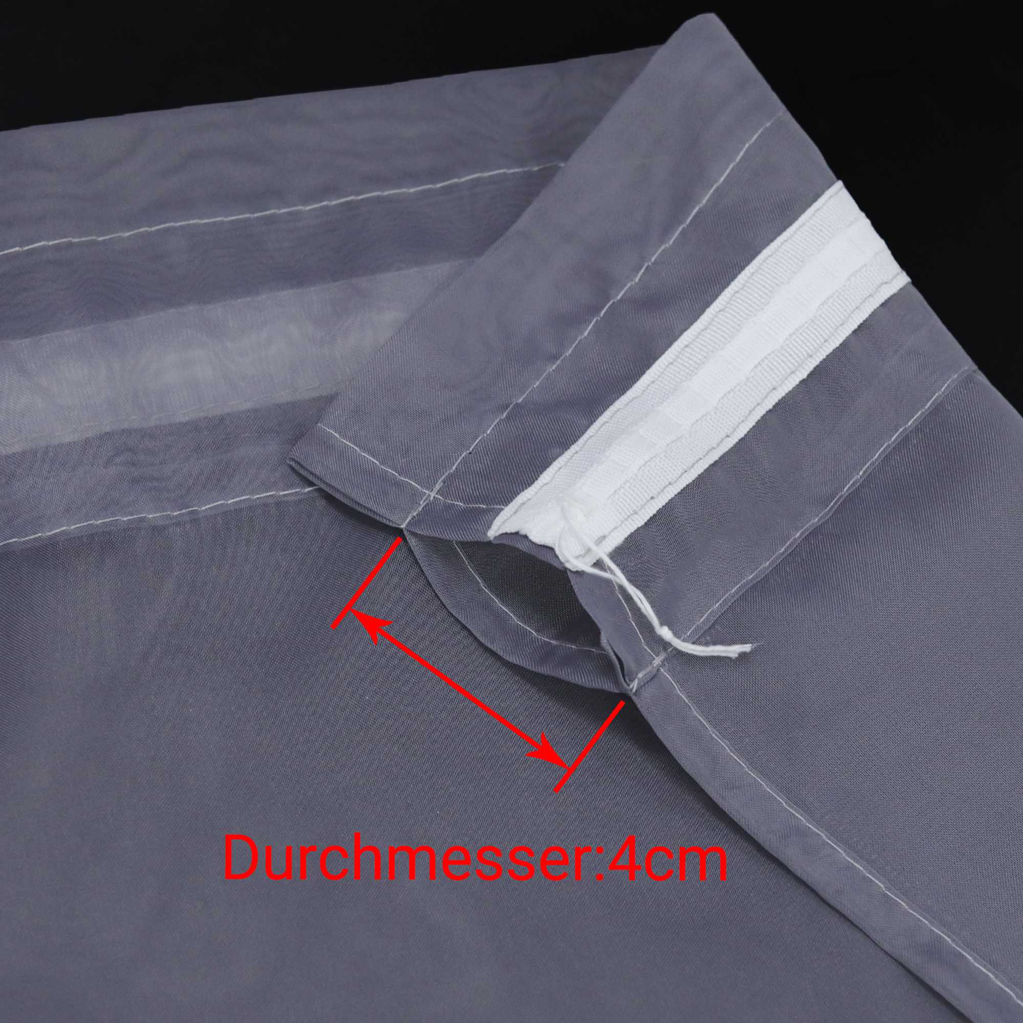 Scheibegardine durch Stangendurchzug zusammenziehbar Transparent Unifarbe Luftdurchlässig zusammenziehbar 2 Stück