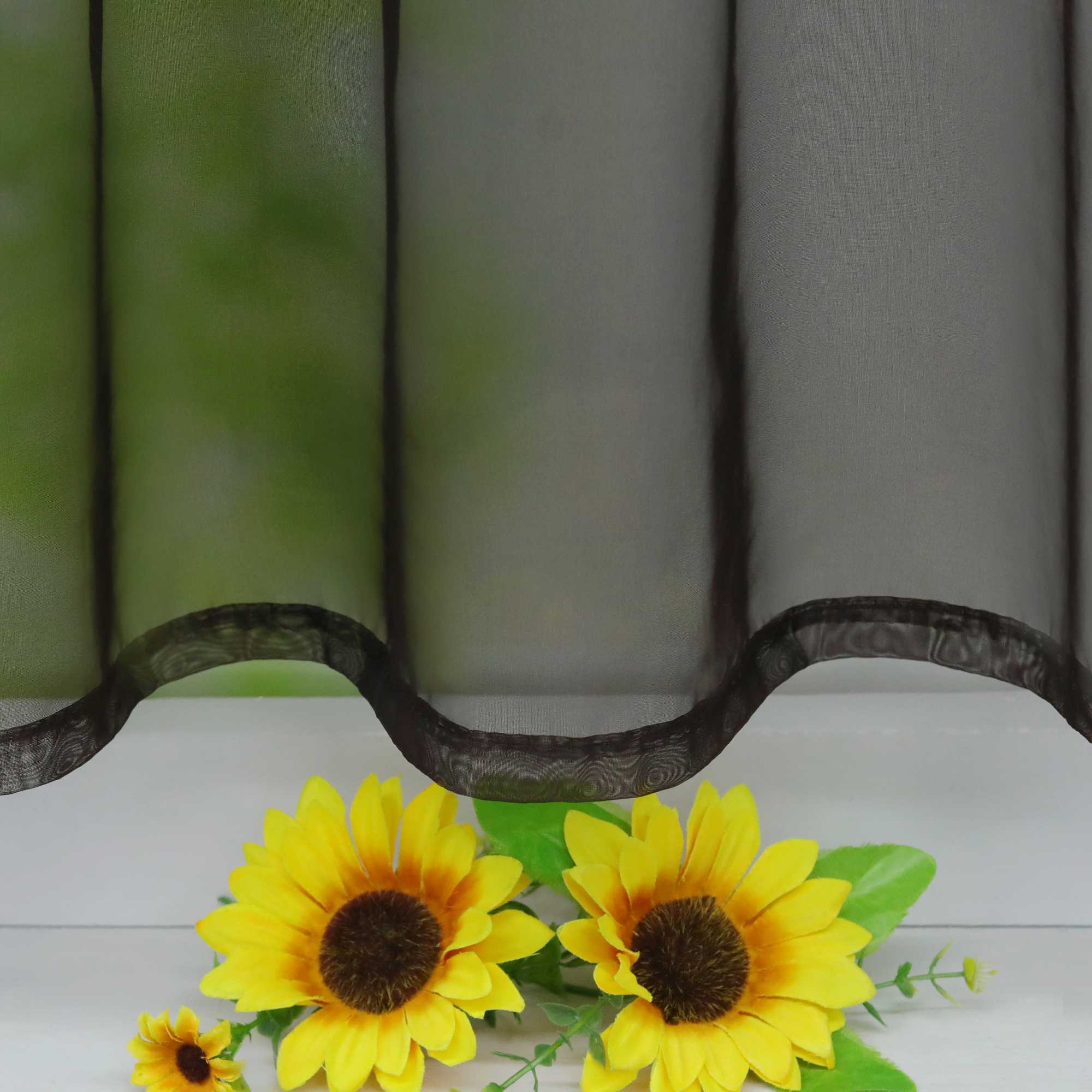 Scheibegardine durch Stangendurchzug zusammenziehbar Transparent Unifarbe Luftdurchlässig zusammenziehbar 2 Stück