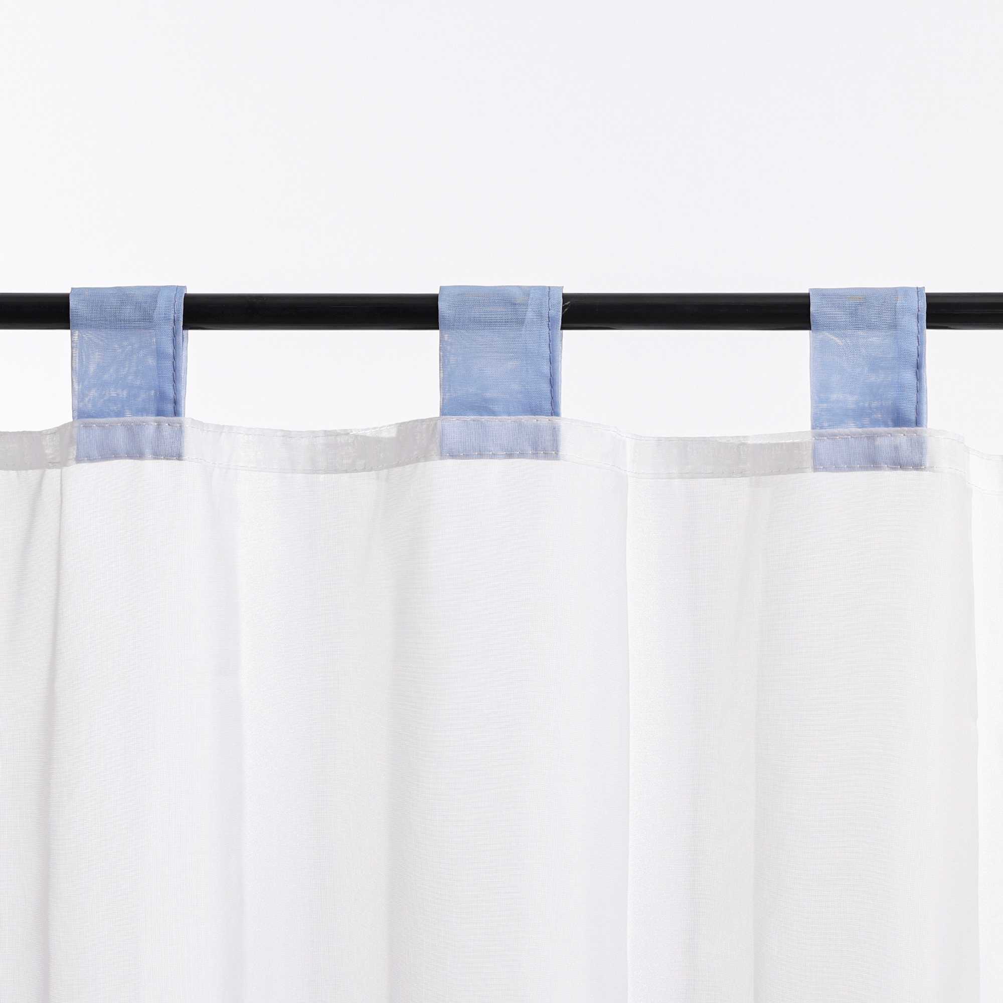 Scheibengardinen Bistrogardine Schlaufen Küche Gardinen Landhausstil Transparent Kurzstores mit kleiner Gänseblümchen-Stickerei