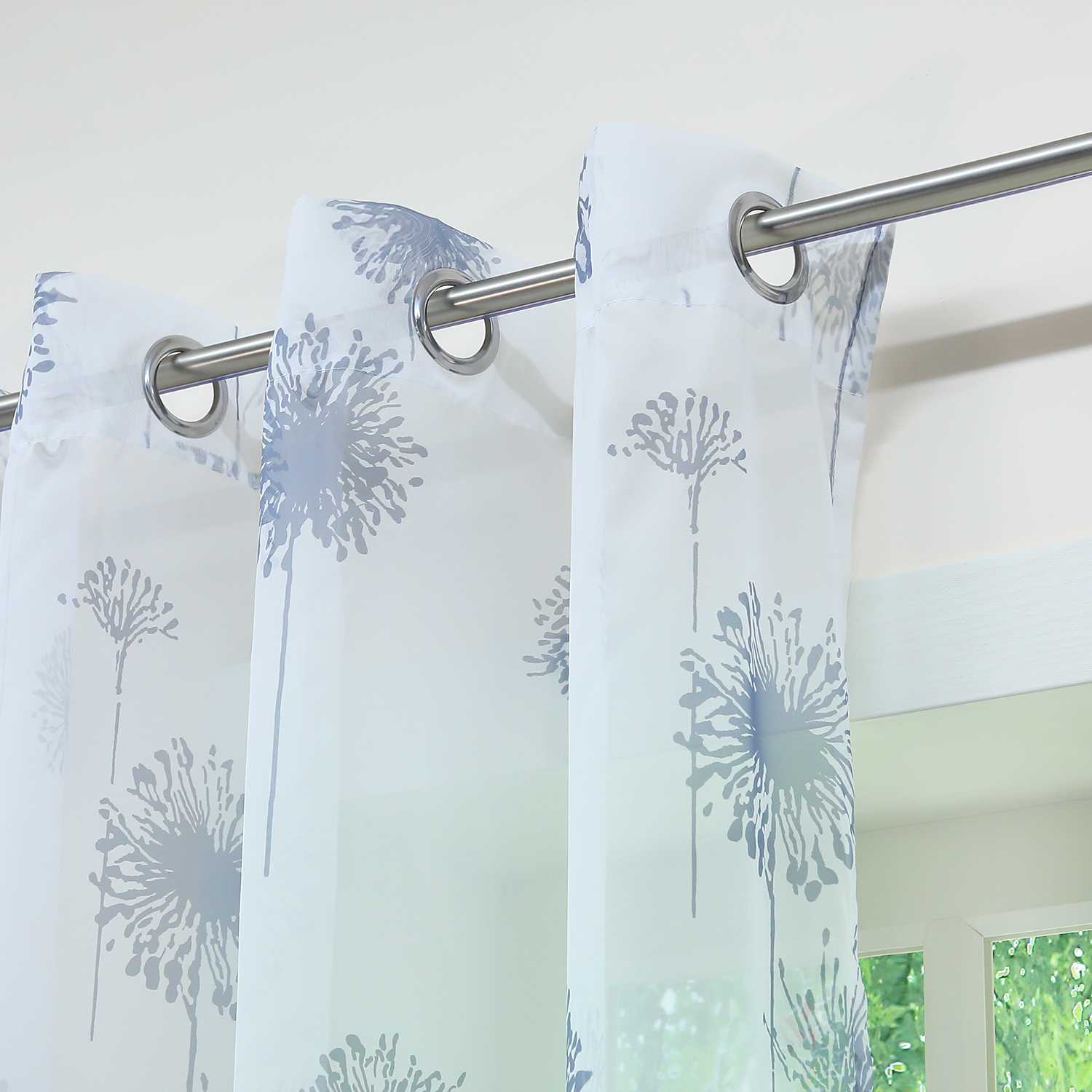 Transparenter Vorhang mit Pusteblumenmuster leicht Schutzfunktion Lichtdurchlässigkeit Gartenstil 1 Stück