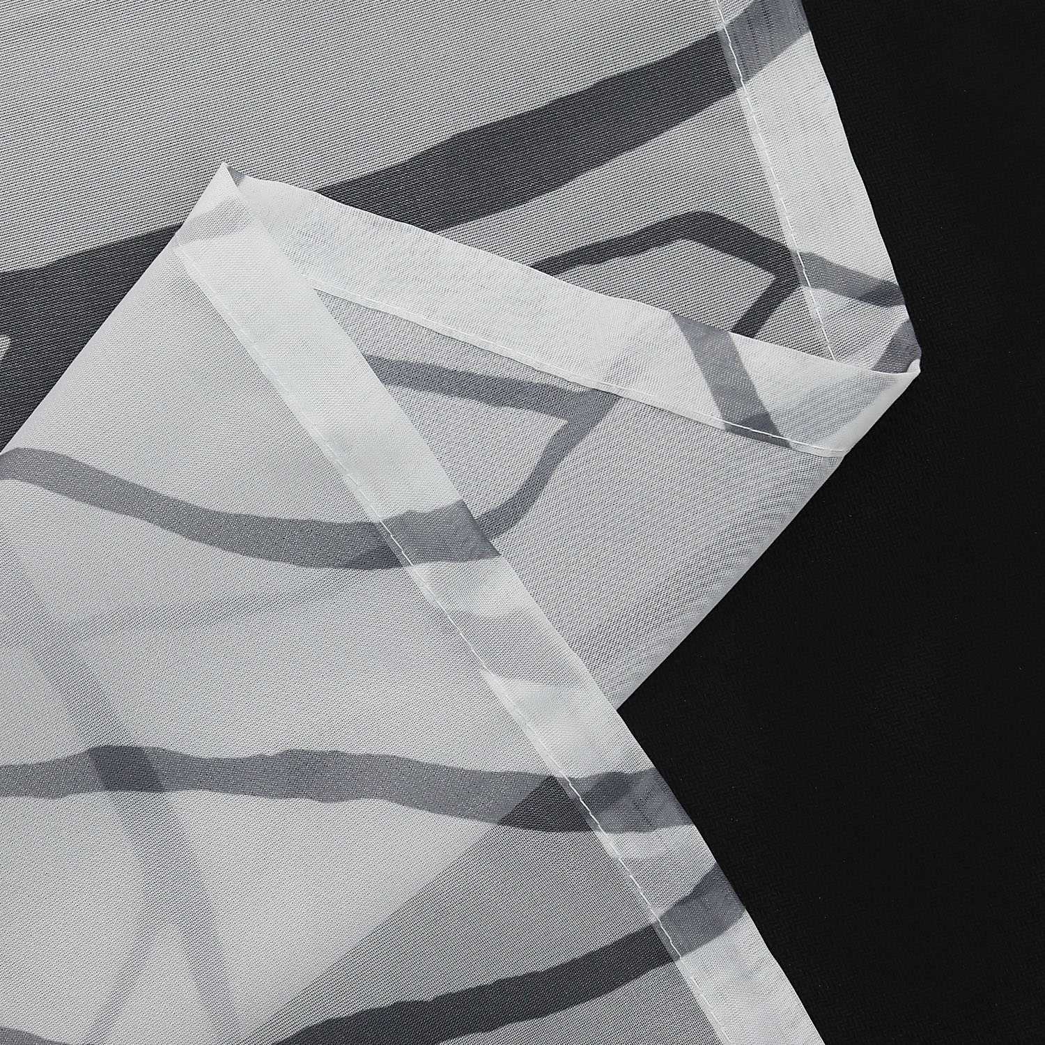 Halbtransparente Schiebegardinen Klettbandschal mit Zweigmuster Lichtdurchlässig 2 er Set