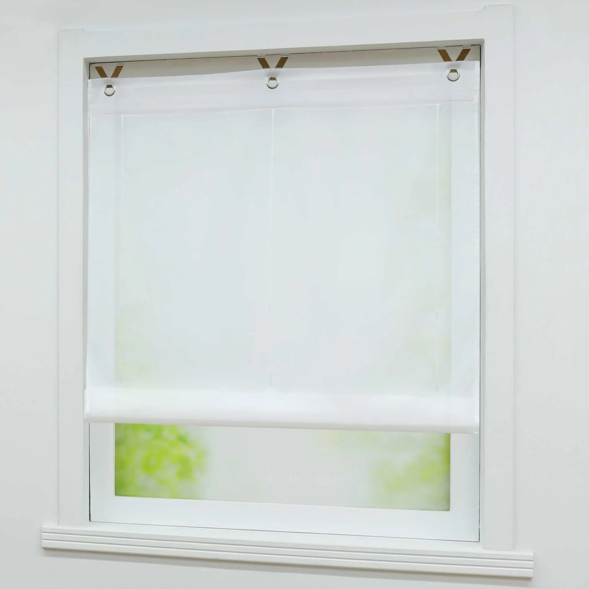 Rollos mit V-Haken Verlaufsfarbe Transparent Lichtfilterung Luftig 1 Stück