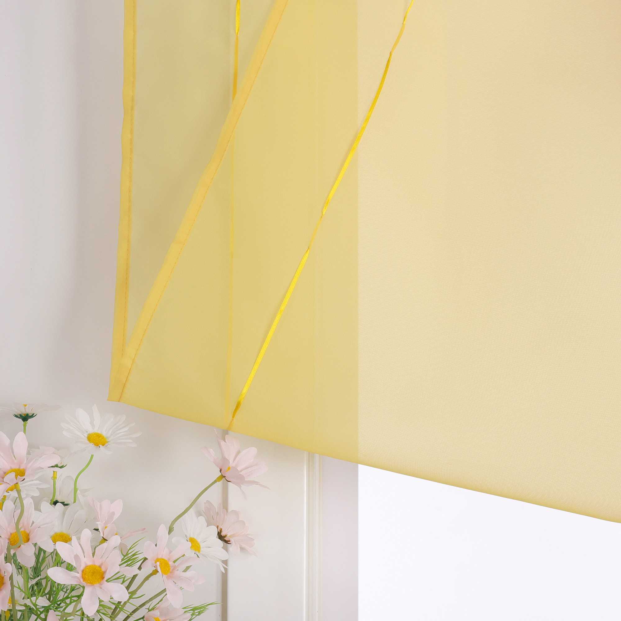 Rollos durch Stangendurchzug Transparente Luftig Unifarbig 1 Stück