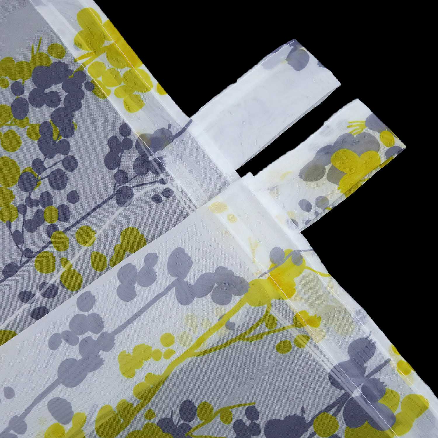 Raffrollo mit Schlaufen Halbtransparent Voile Raffgardine mit Blaubeermuster Modern Küche Gardinen