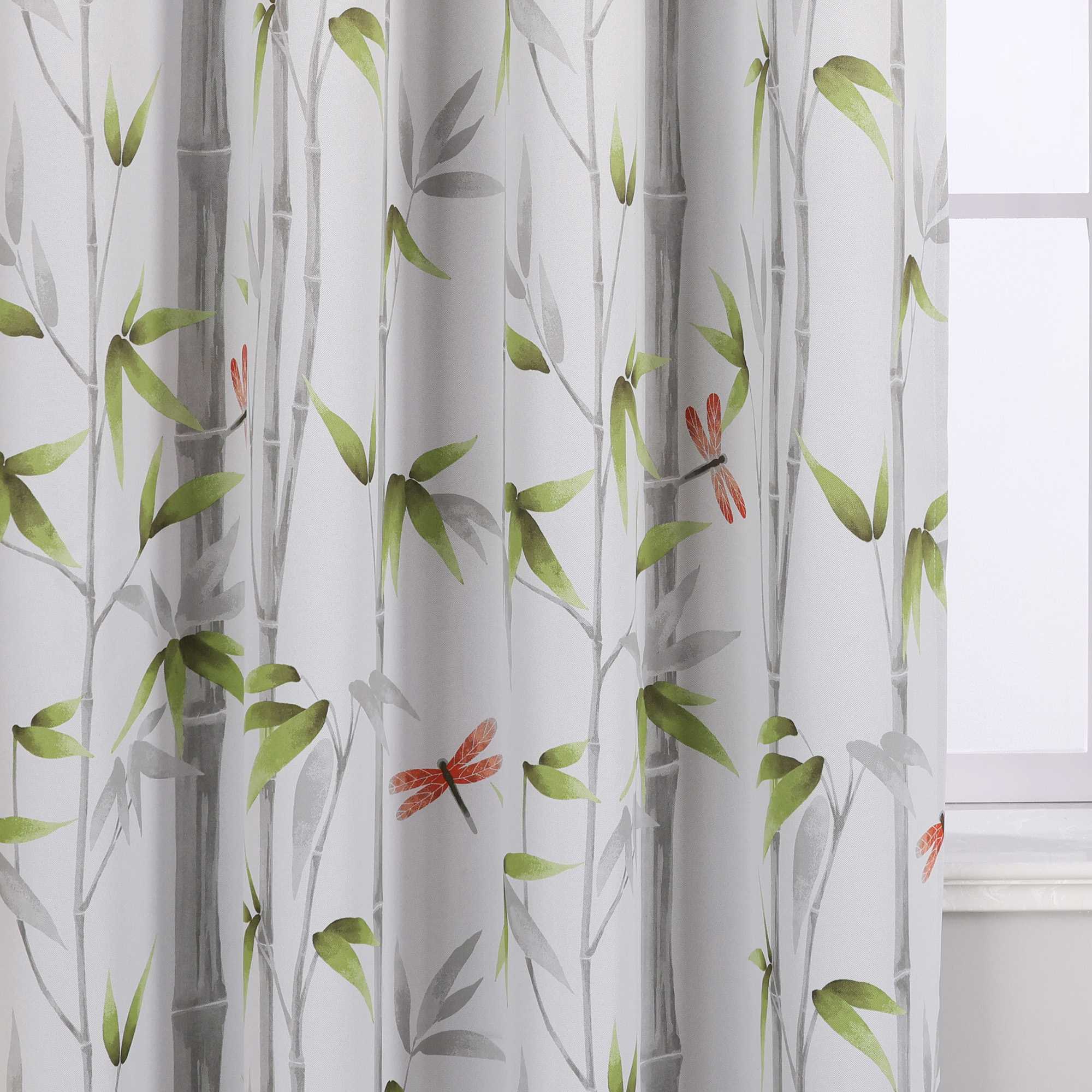 Verdunkelungsvorhänge Ösenschal Blickdicht mit Bambusmuster Hitzeschutz schlafzimmer Thermovorhang