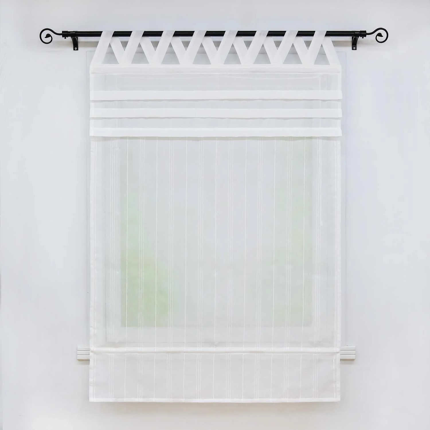 Delien Rollo klassisch weiß mit V-Schlaufen hochziehbar gardine