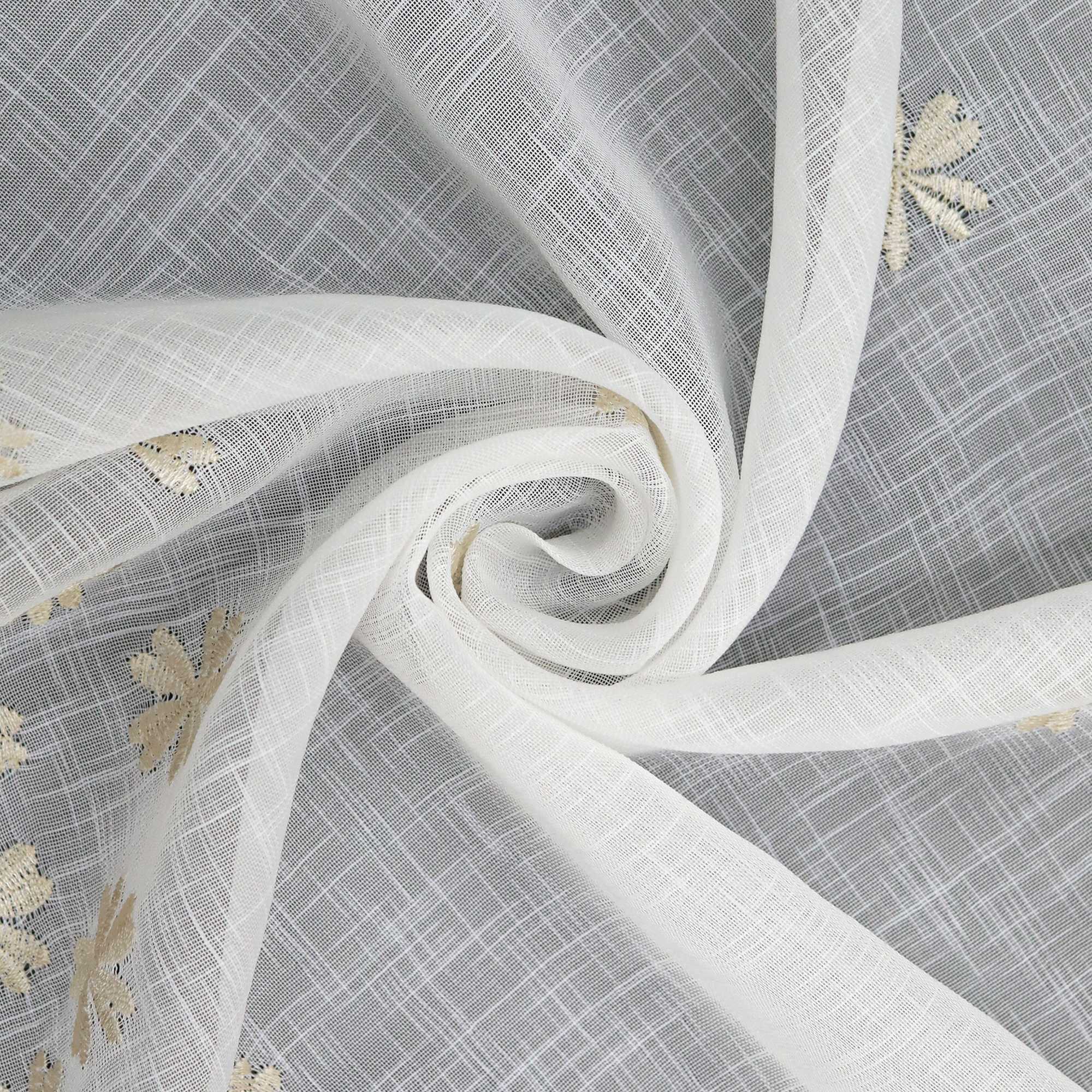 Scheibengardinen mit kleinen Blumenmuster Stickerei im Landhausstil