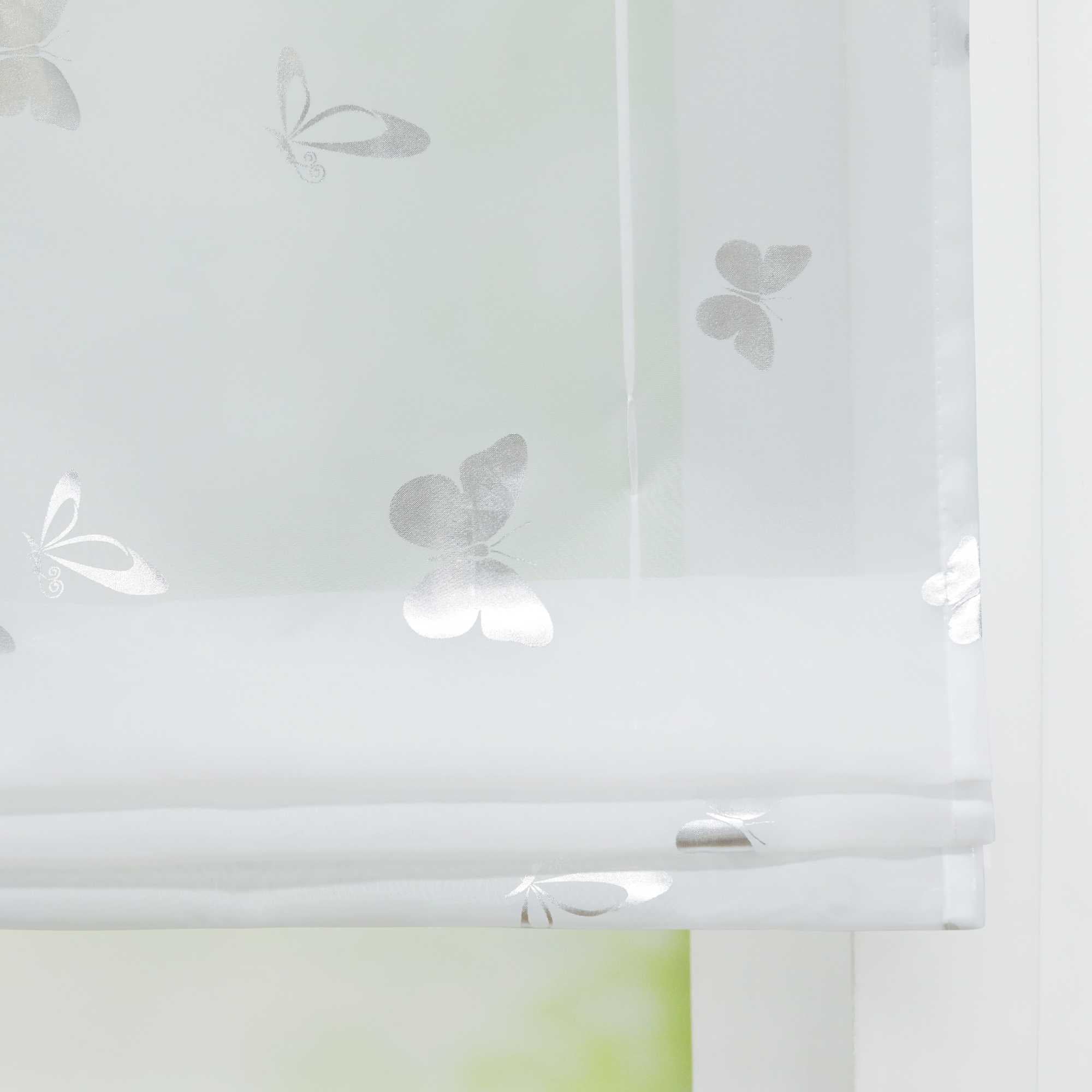 Raffrollo mit V-Haken Raffgardine mit leuchtendem Schmetterlingsmuster 1 stück