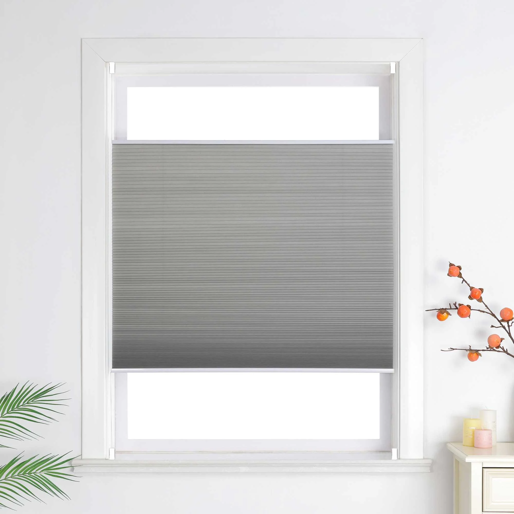 Plissee Gardinen Grau mit Wabenstruktur