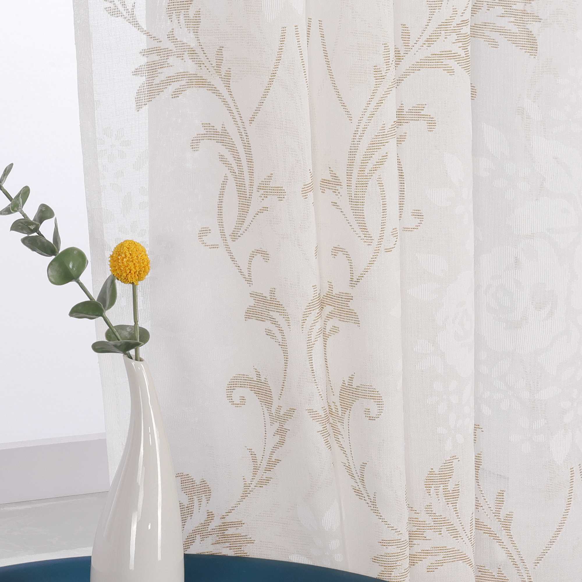 Vorhang mit Kräuselband Voile Gardine Ausbrenner Fensterschal Transparent Schlafzimmer Wohnzimmer 1 Stück