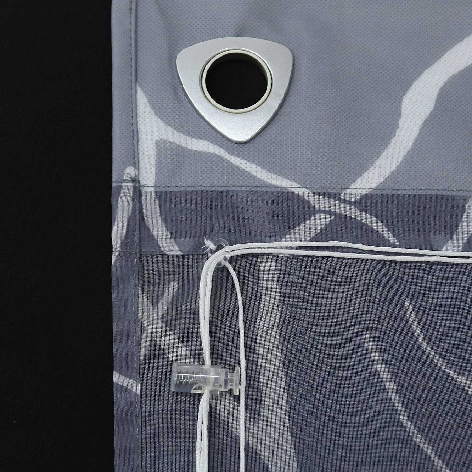 Rollos mit U-Haken halbtransparent Zweigmuster Lichtdurchlässig 1 Stück