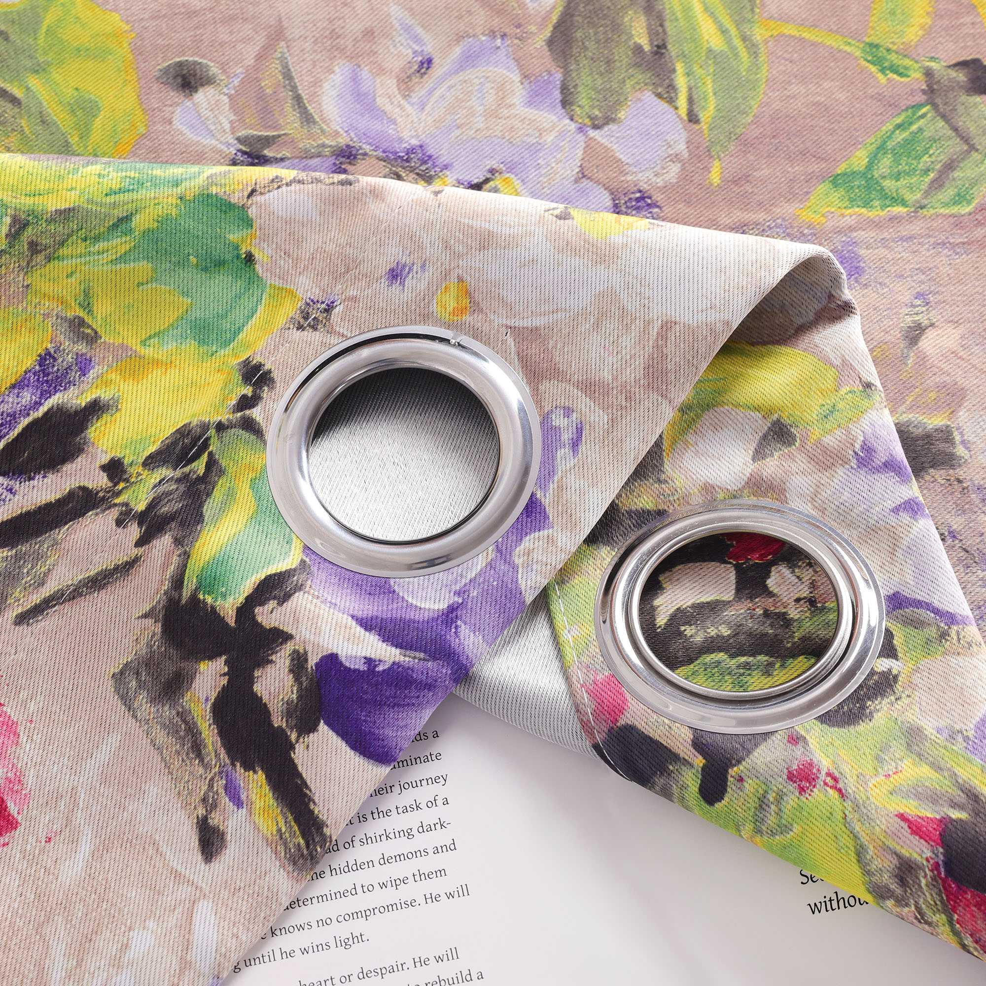 Verdunkelungsvorhänge Blickdichte Gardinen mit Ösen Thermovorhang mit Ölgemälde-Pfingstrosen Schlafzimmer Wohnzimmer 1 Stück