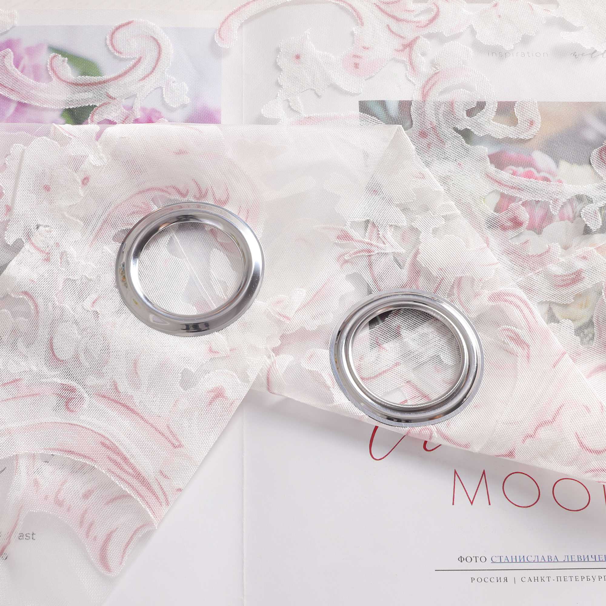 Eleganter Ösenschal mit Phönixblütenmuster | Transparente Voile Gardine für Schlafzimmer und Wohnzimmer