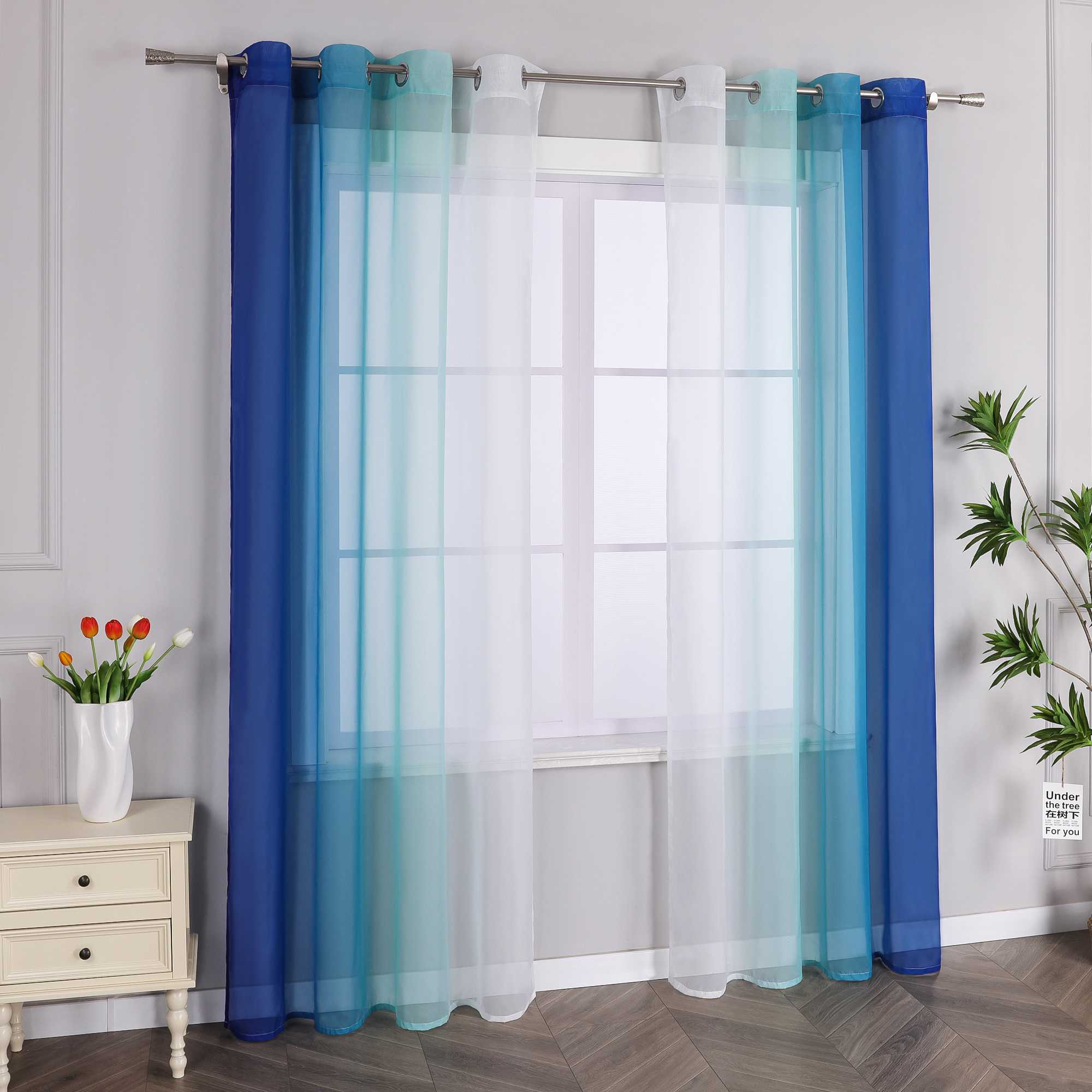 Transparente Vorhänge mit Farbverlauf 2er Set