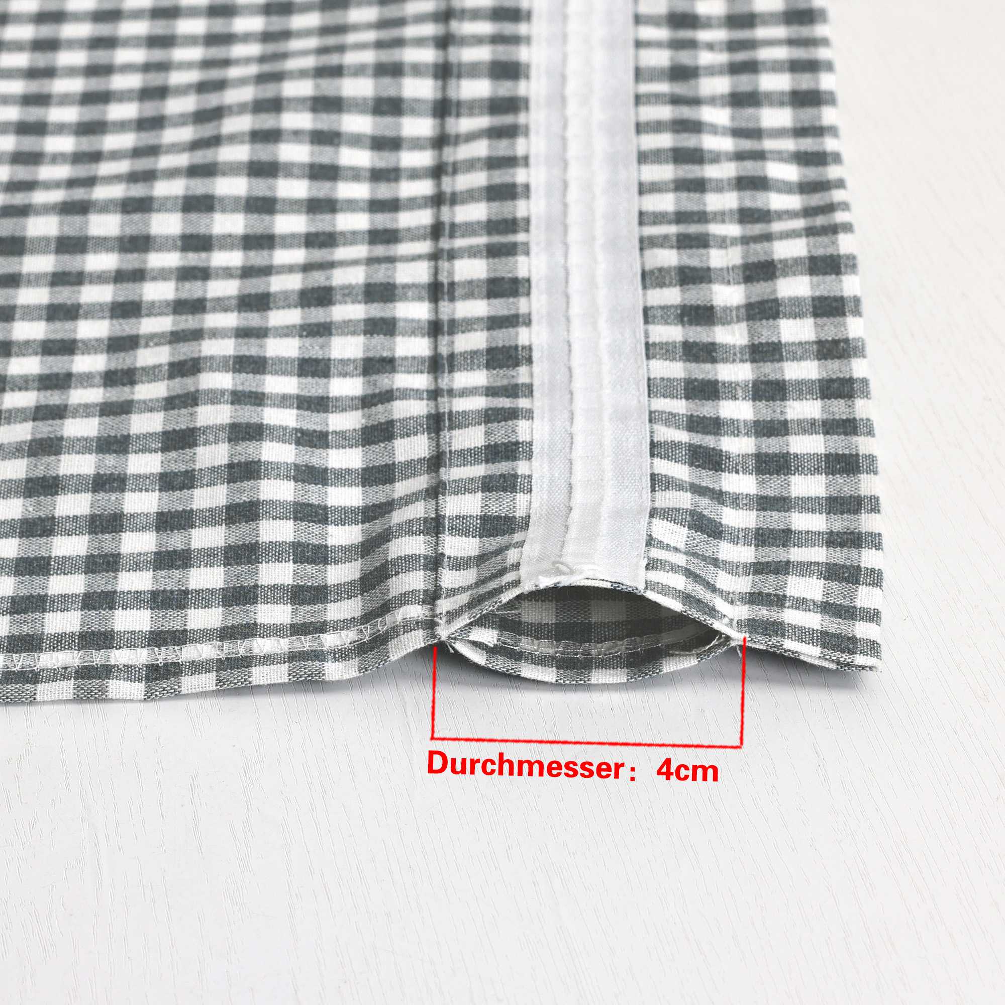 Kurzgardinen im Volant-Stil mit Karomuster 2er Set