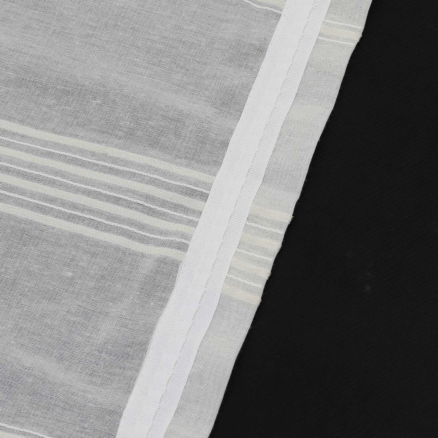 Vorhang 2er Set Voile Gardinen mit vertikalen Streifen Modern Transparent Schlafzimmer Wohnzimmer 2 Stück