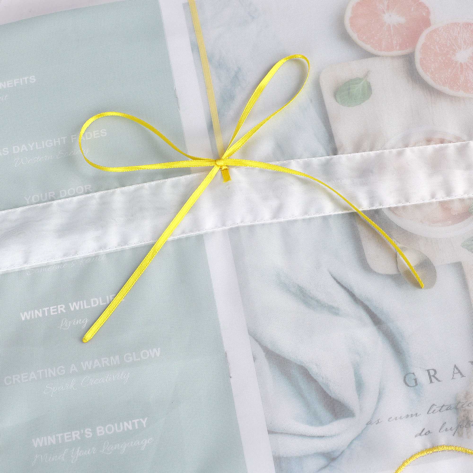 Raffrollo durch Strangendurchzug mit Blumenmuster Modern Transparent 1 Stück