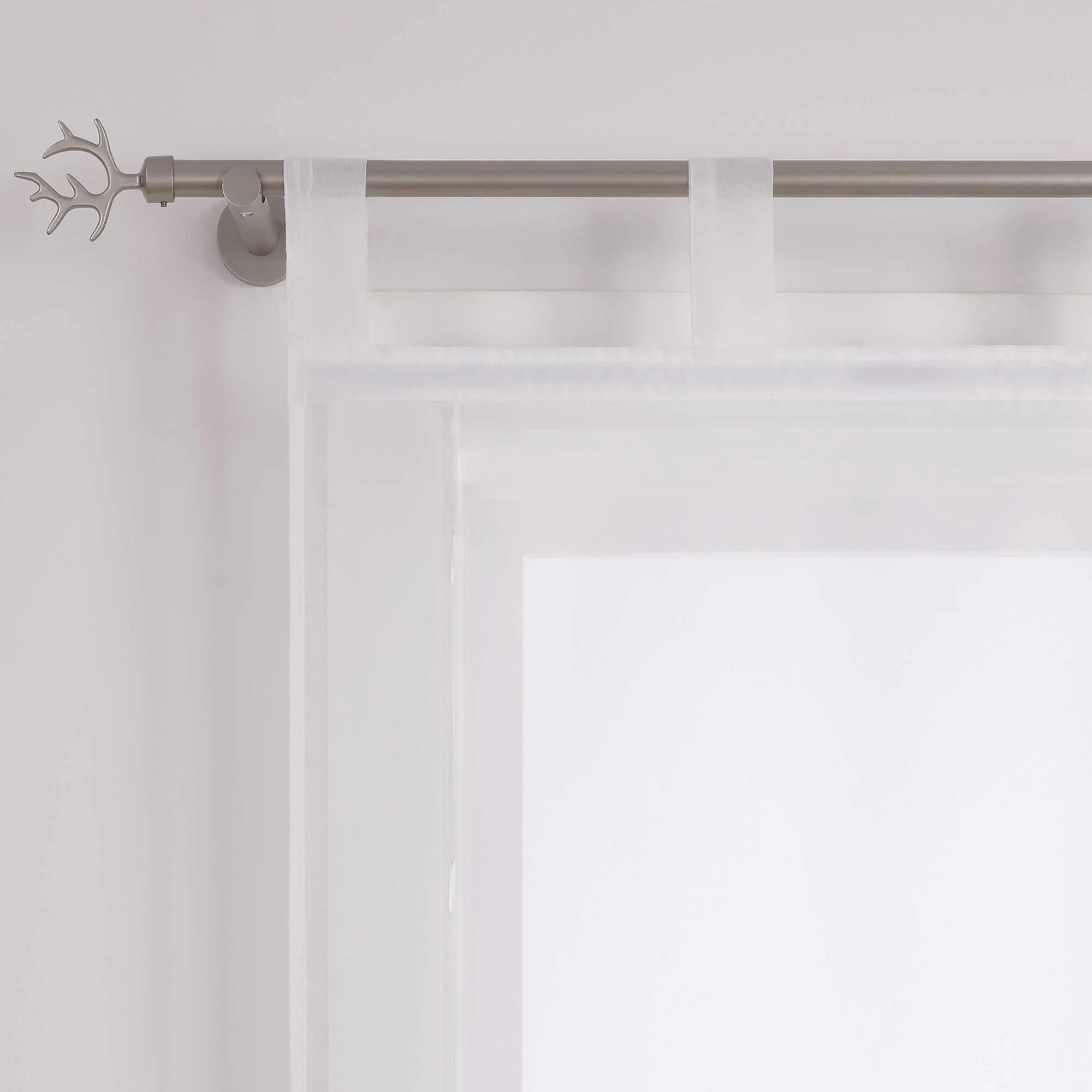 Rollos Schlaufengardine Unifarbe transparent Voile mit Dekofalten 1 Stück