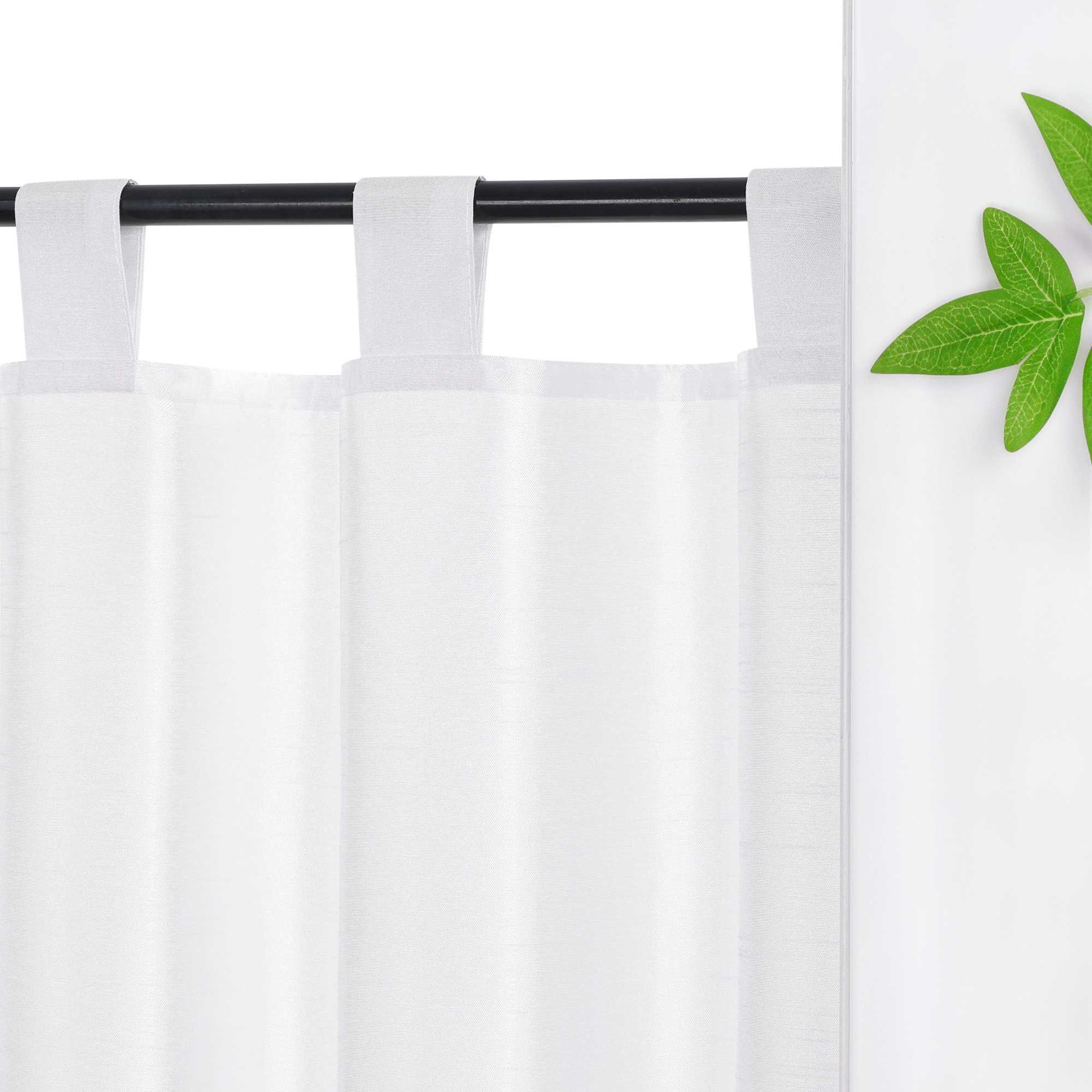 Halbtransparente kurze Gardine modern mit Leinenstruktur und Spitzenborte