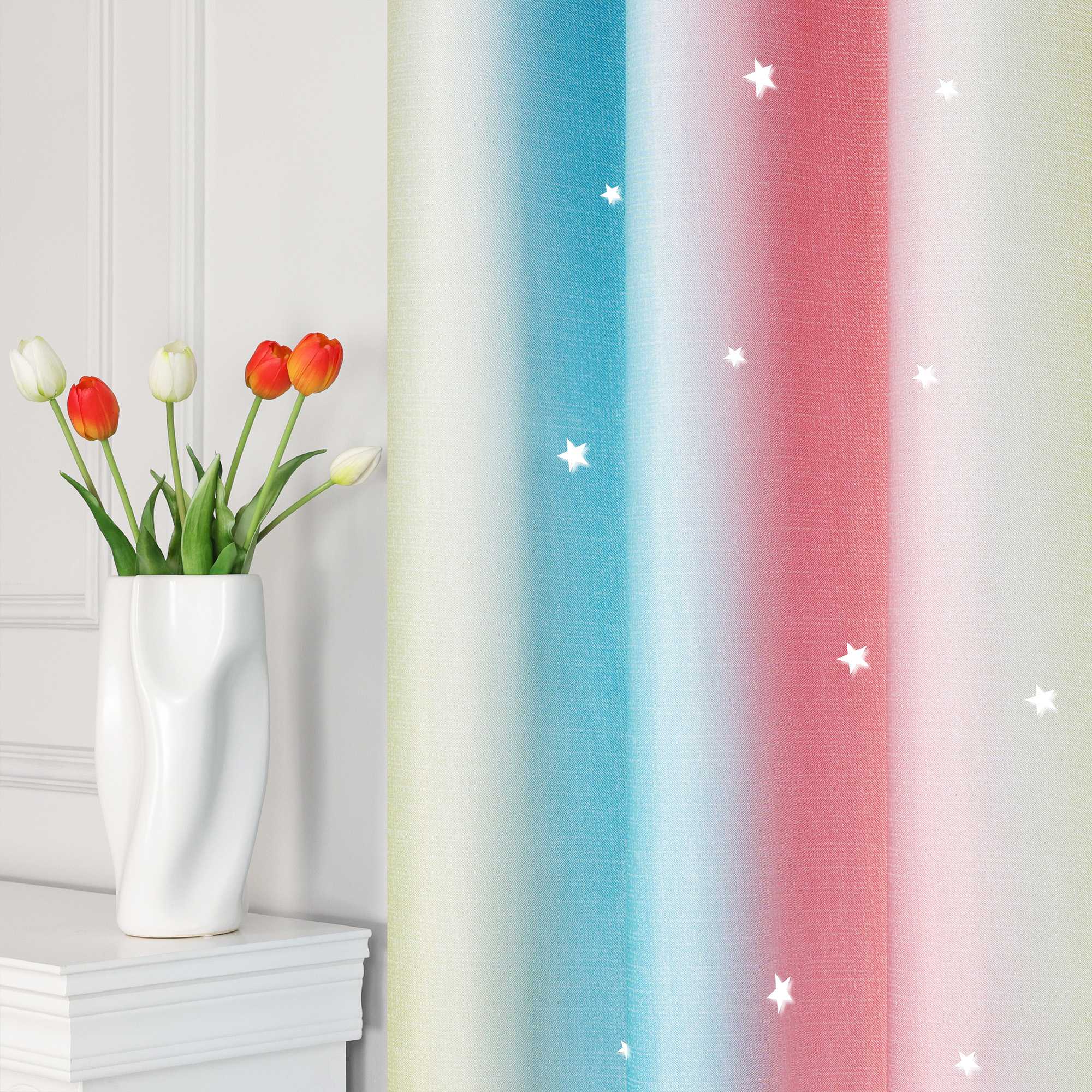 2-in-1 Vorhang Kinderzimmer mit Sternen 1 stück