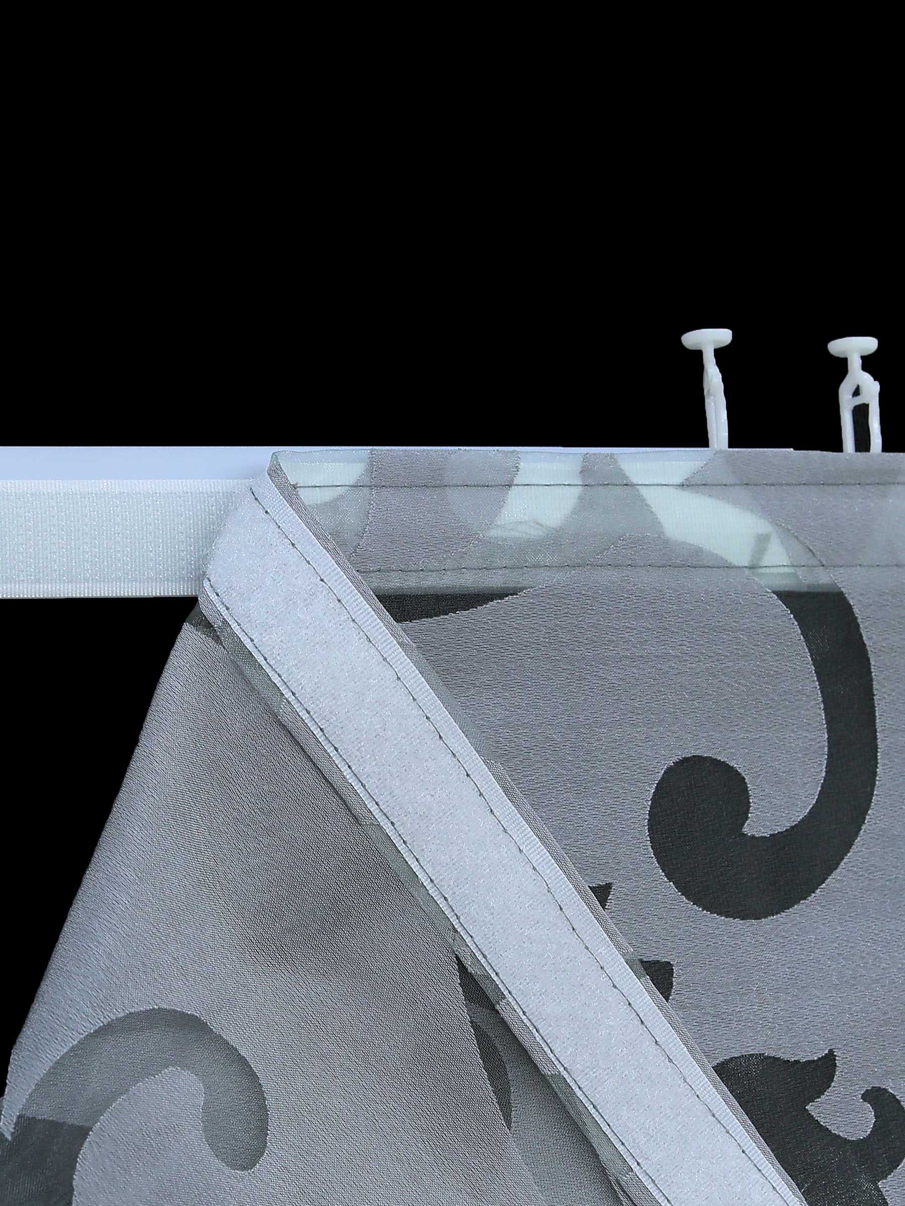 Schiebegardine Flächenvorhänge Klettbandschal mit Blumenmuster transparent modern 2er Set