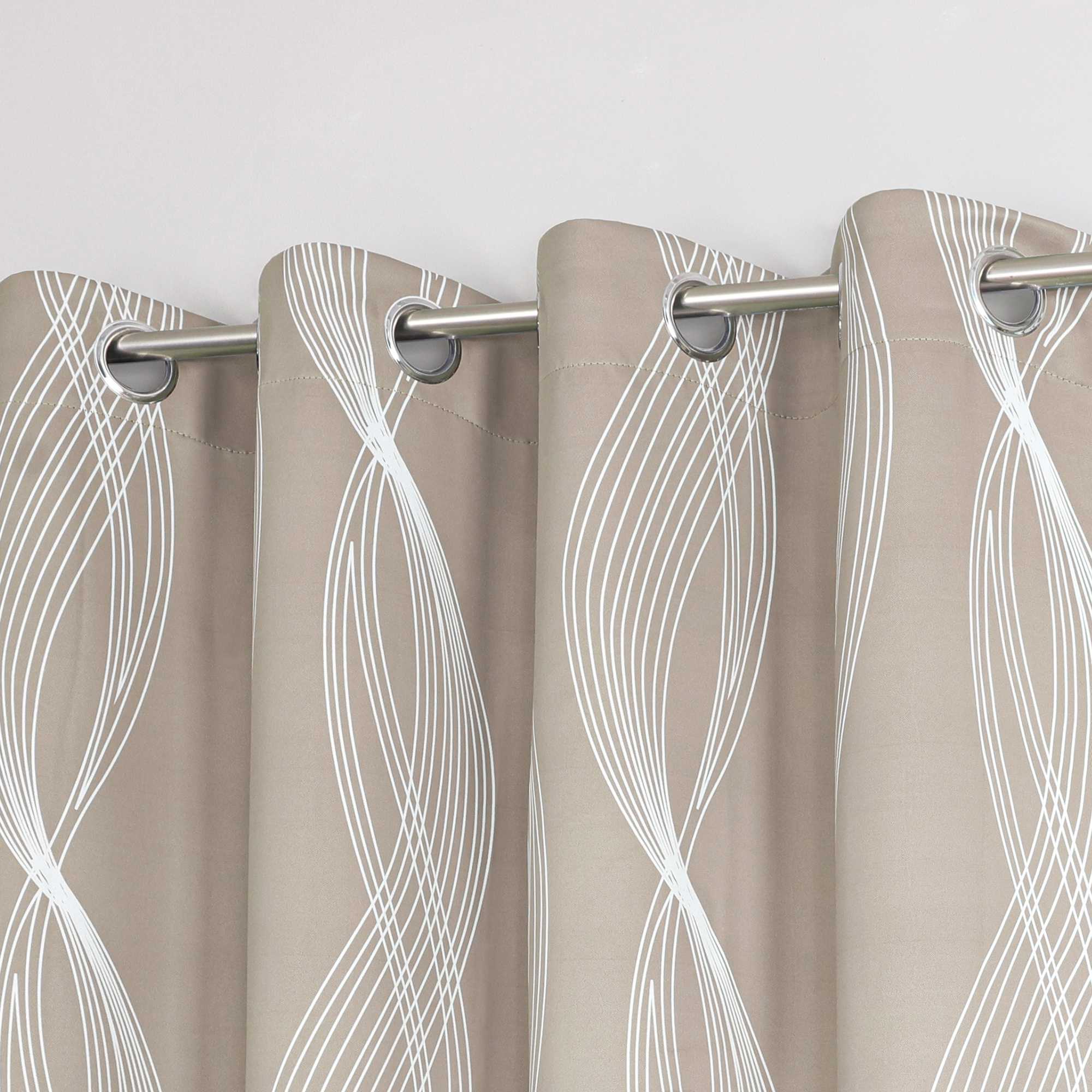 Verdunkelungsvorhänge Ösenschal Blickdichte Gardinen Modern Thermovorhang Wohnzimmer mit Wasserwellenmuster 1 Stück