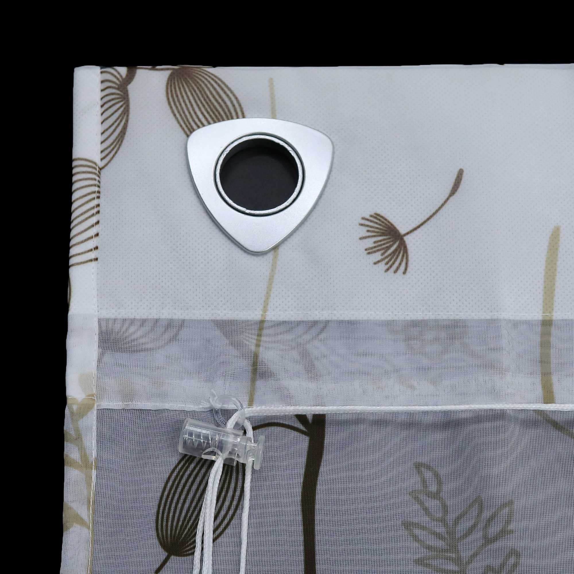 Raffrollo ohne Bohren Ösenrollo mit Hakenaufhängung Küche Raffgardine mit Laternenblume Muster Halbtransparent