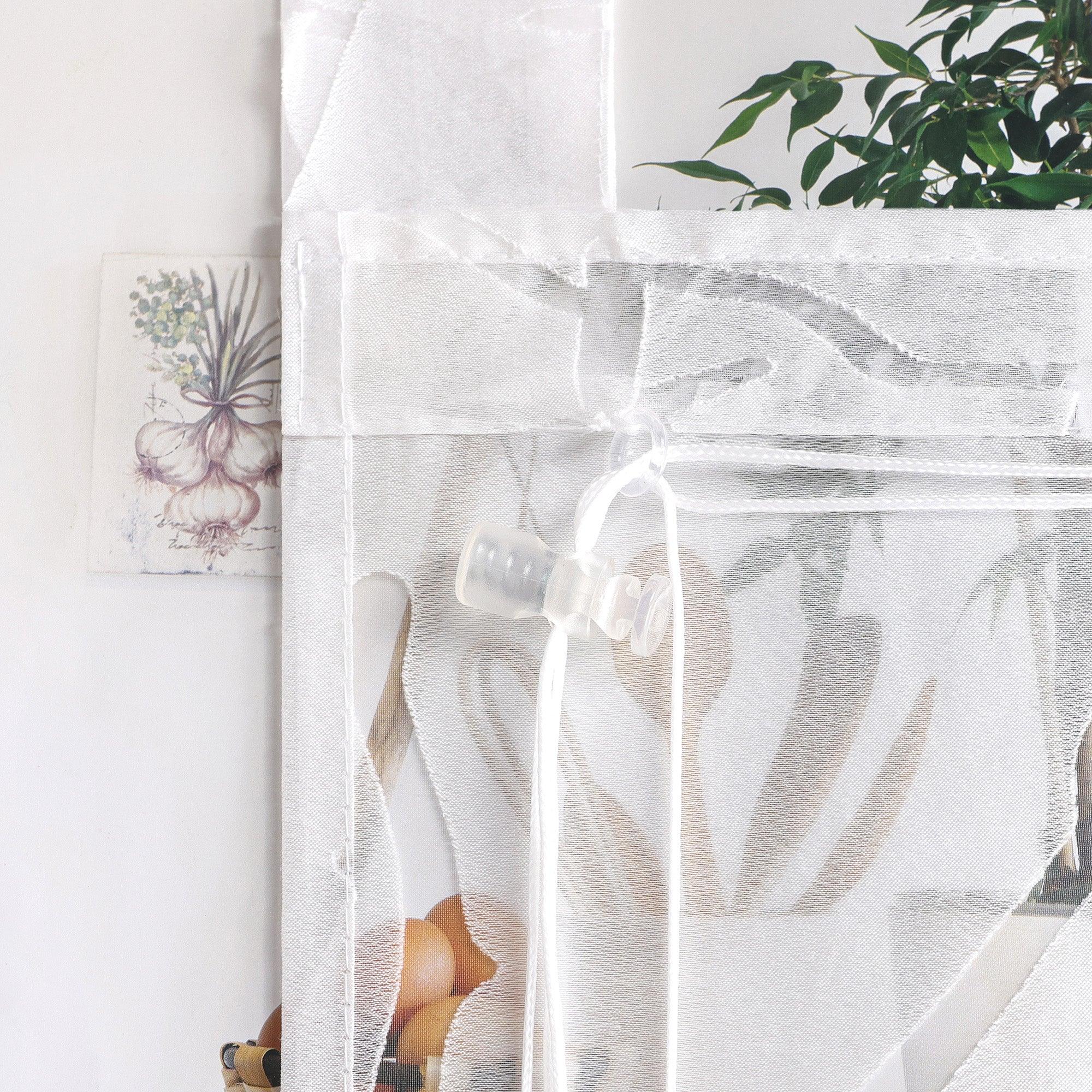 Rollo Schlaufengardine  halbtransparent  mit gestreiftmuster und Dekofalten Unifarbe 1 Stück