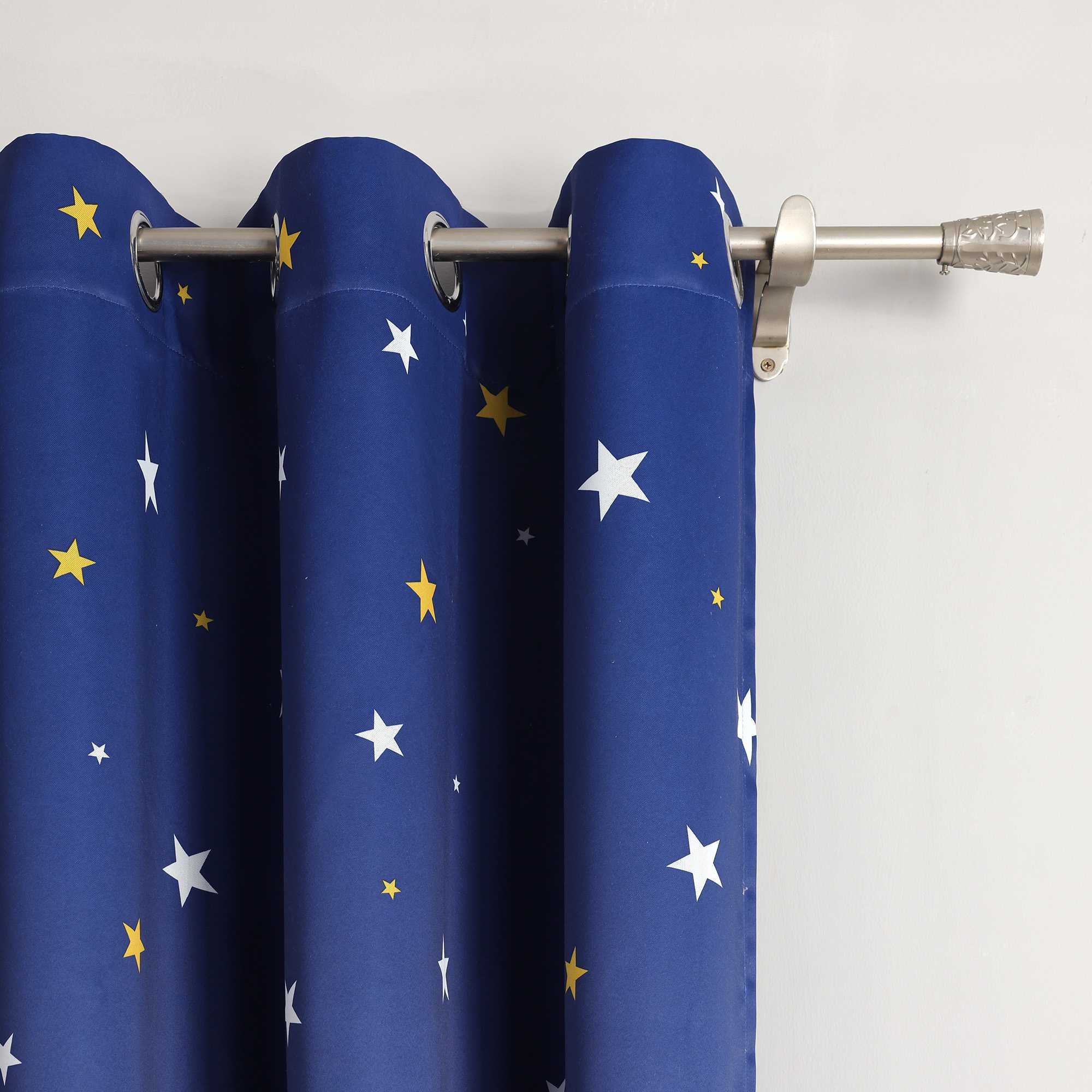 Verdunkelungsvorhänge Ösenschal Blickdicht mit Sternmuster Hitzeschutz schlafzimmer Thermovorhang