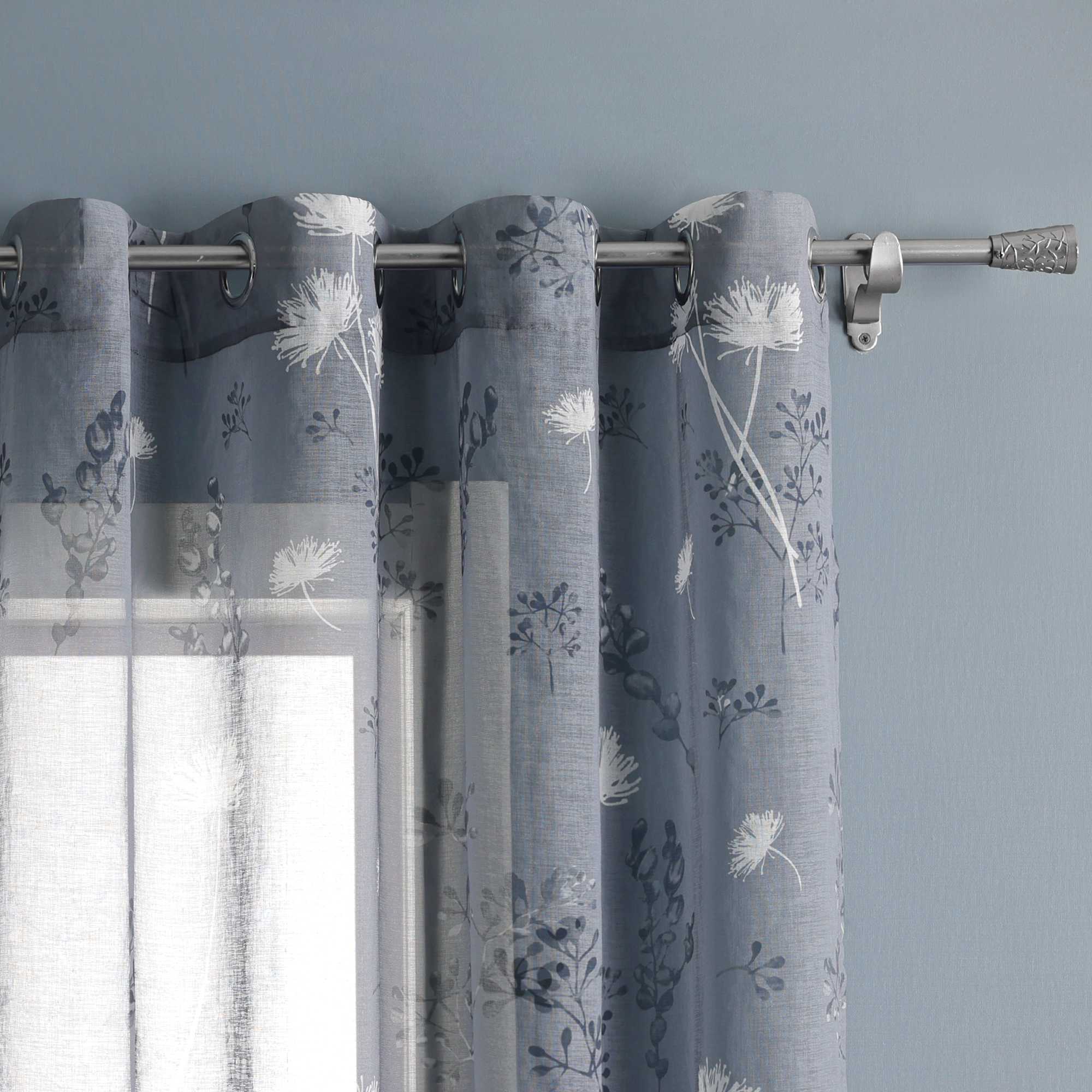 Transparent Ösen Gardinen mit Pusteblumen-Muster für Wohnzimmer 1 Stück