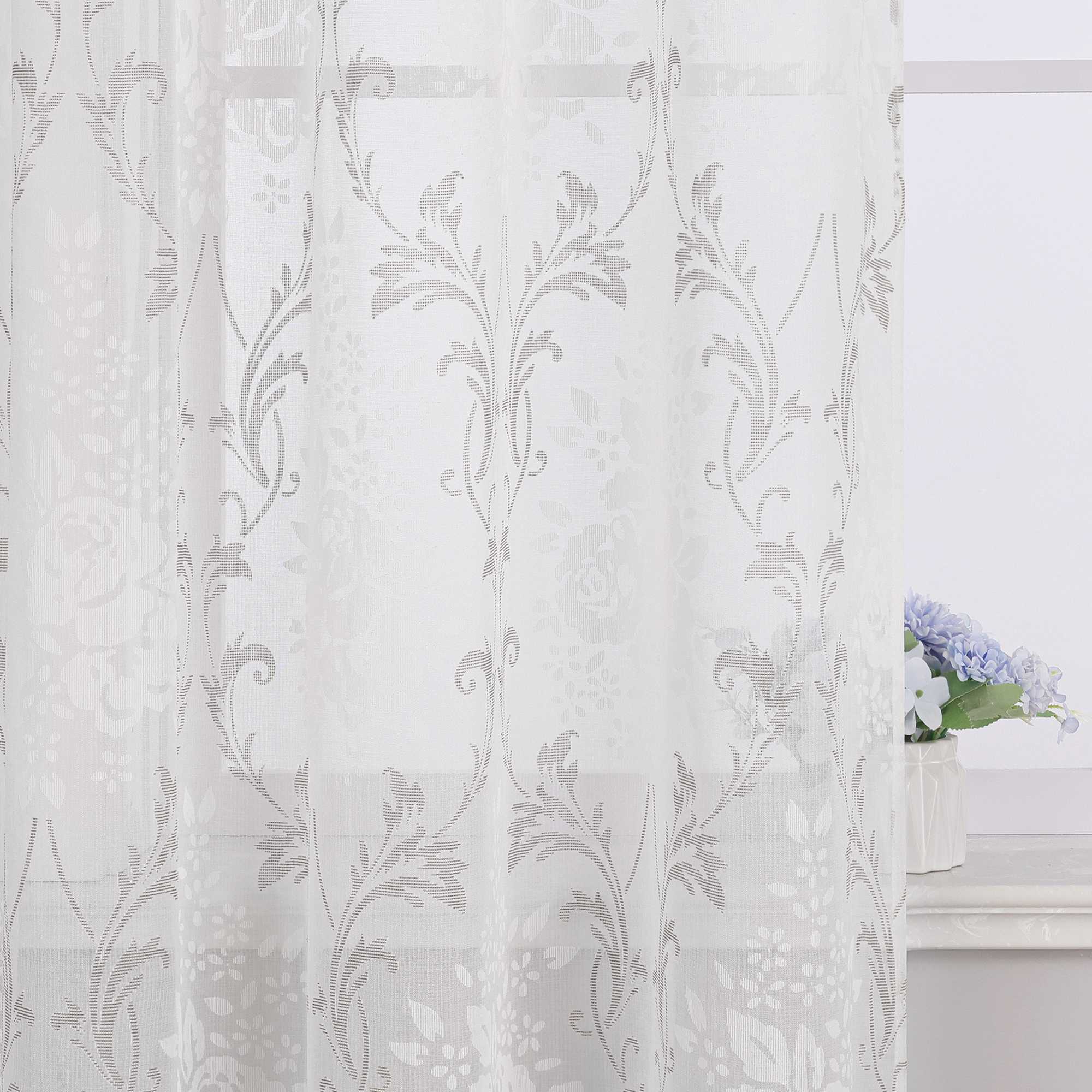 Vorhang mit Kräuselband Voile Gardine Ausbrenner Fensterschal Transparent Schlafzimmer Wohnzimmer 1 Stück