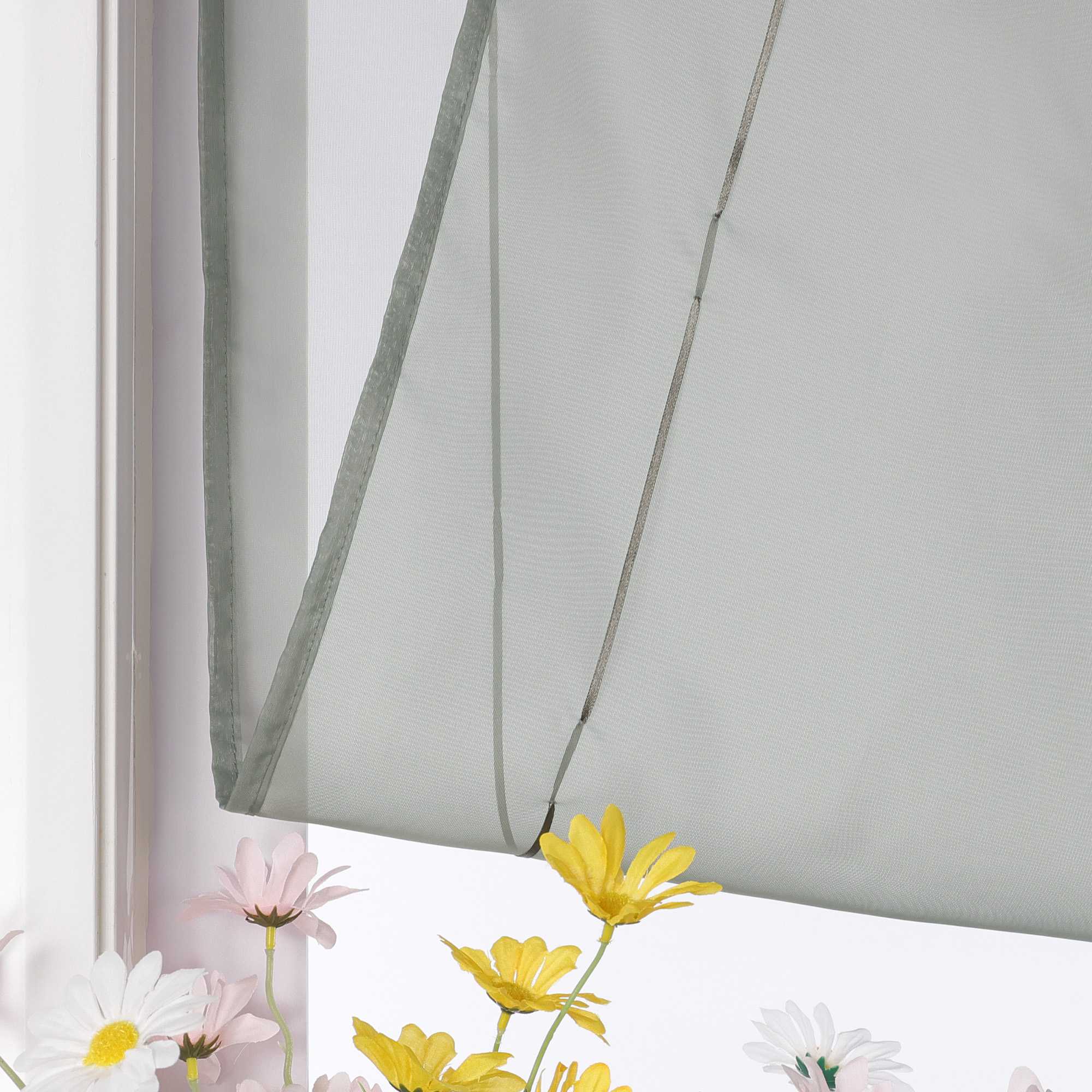 Rollos mit V-Haken halbtransparent lichtdurchlässig Unifarbe hochziehbar 1 Stück