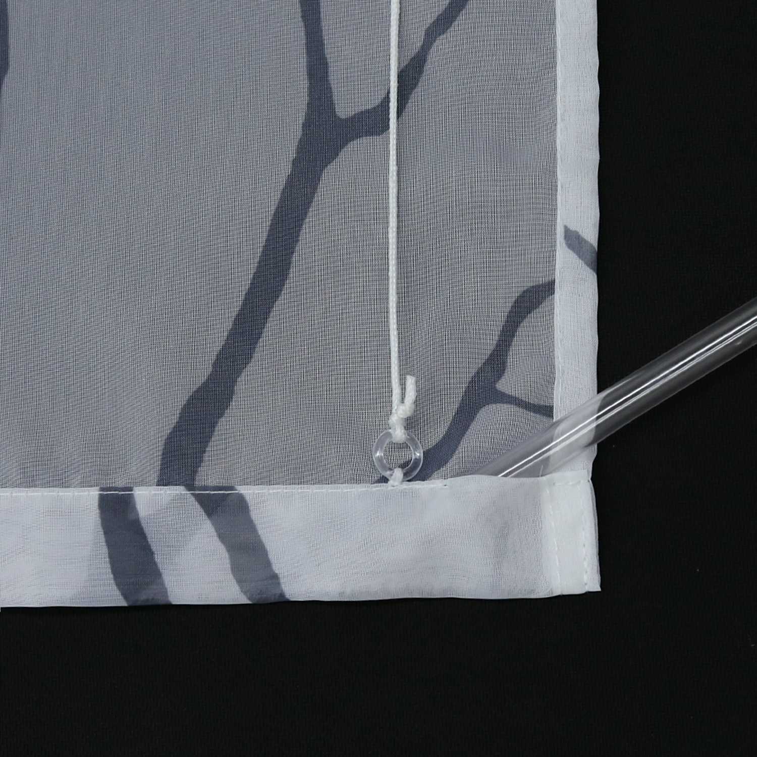 Rollos mit U-Haken halbtransparent Zweigmuster Lichtdurchlässig 1 Stück