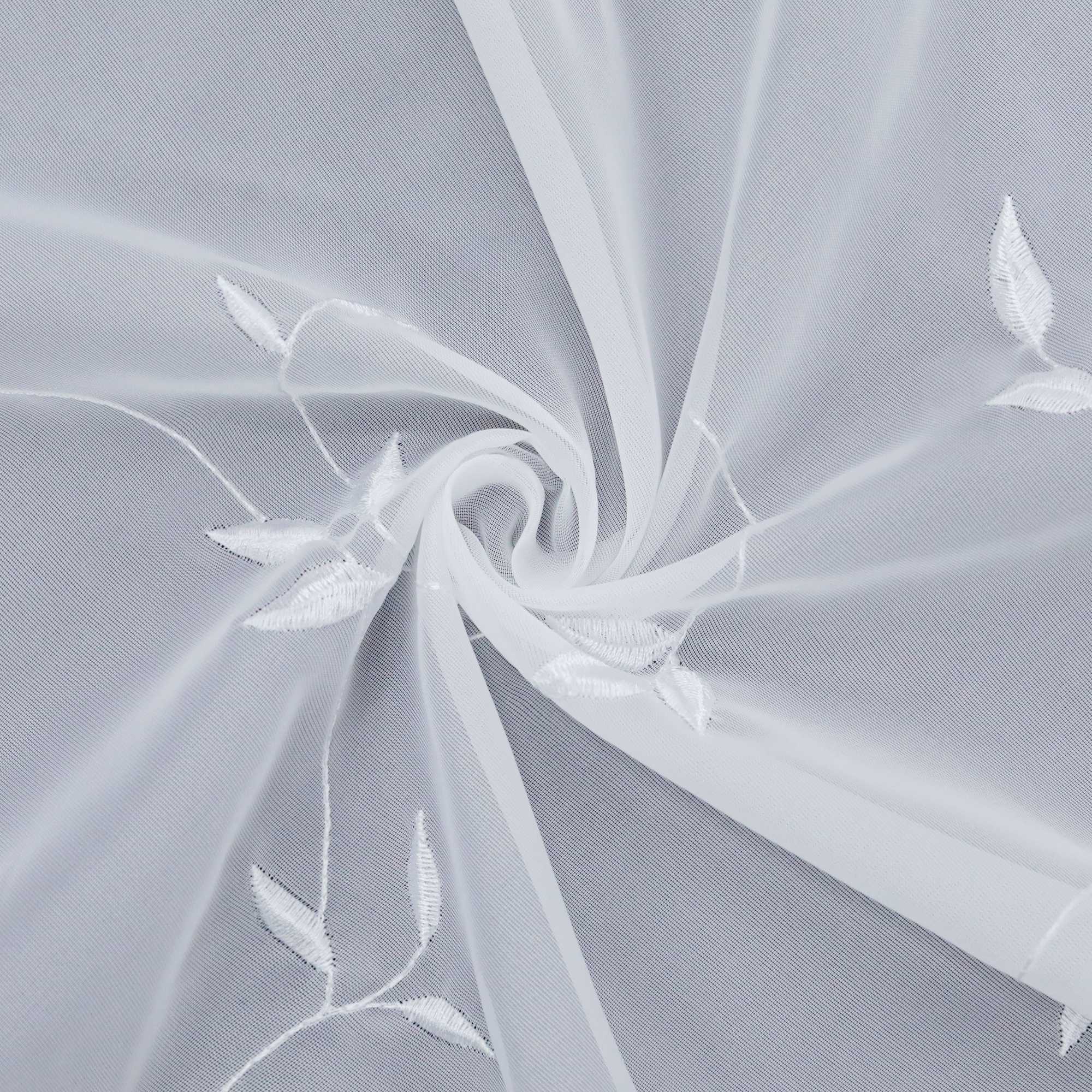 Scheibengardinen Voile Bistrogardinen mit Blattstickerei Transparent Bestickte Küche Kurzstores