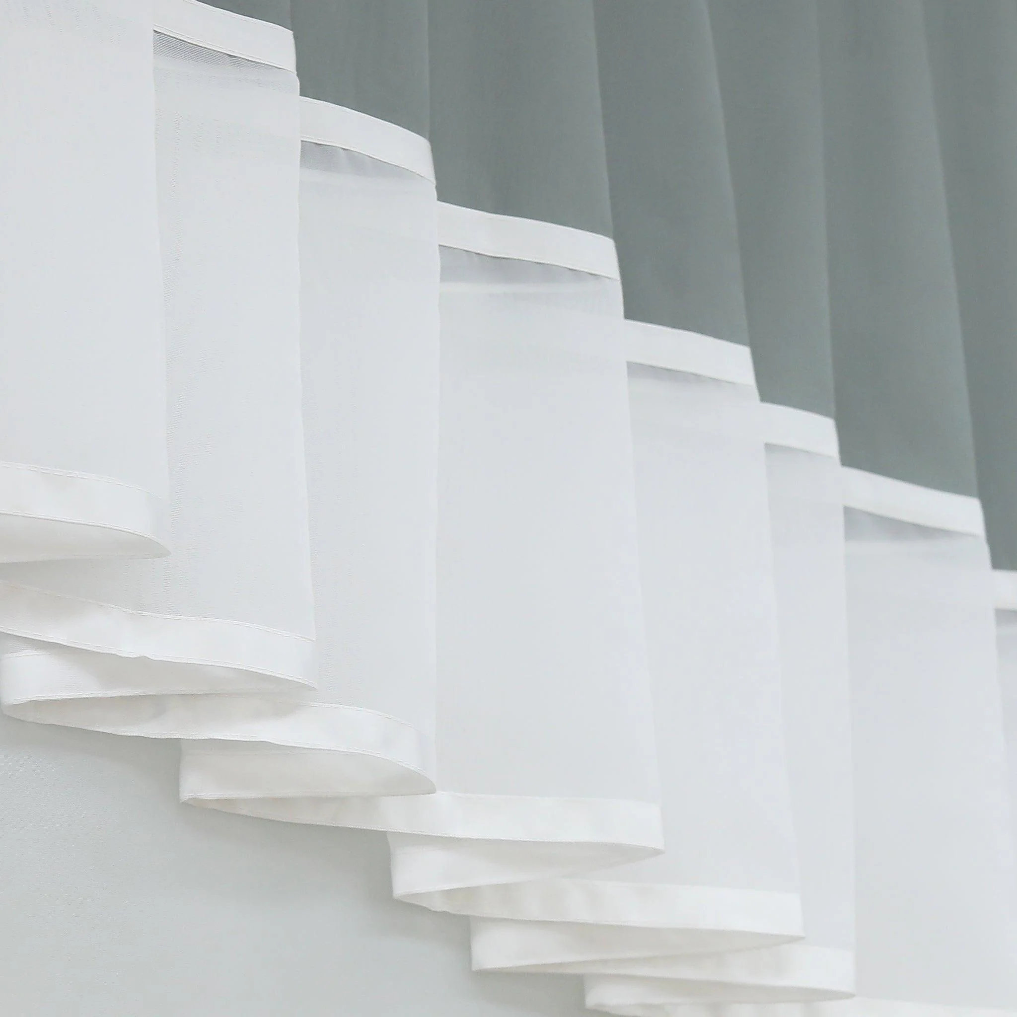 Romantischer transparenter Vorhang mit Volant 2-in-1 Design