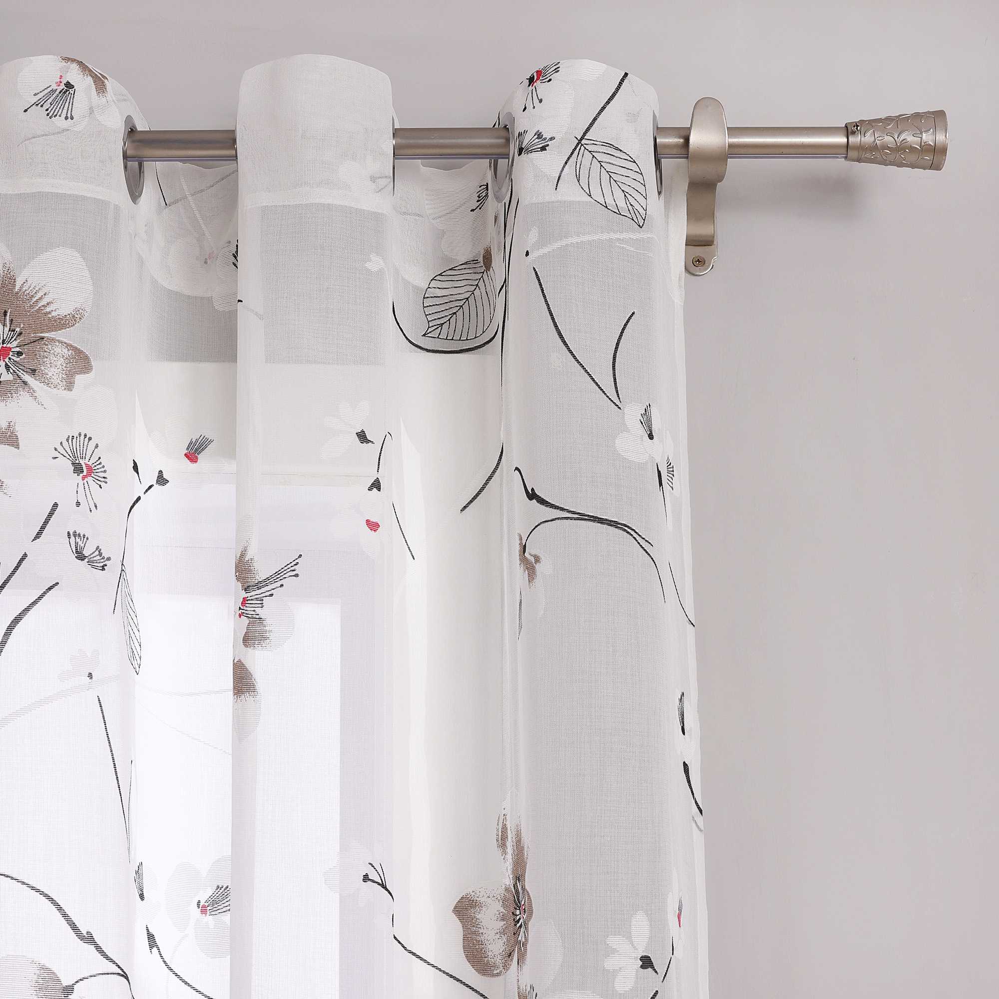 Transparent Vorang mit floramuster Kirschblüte Ösenschal 1 Stück