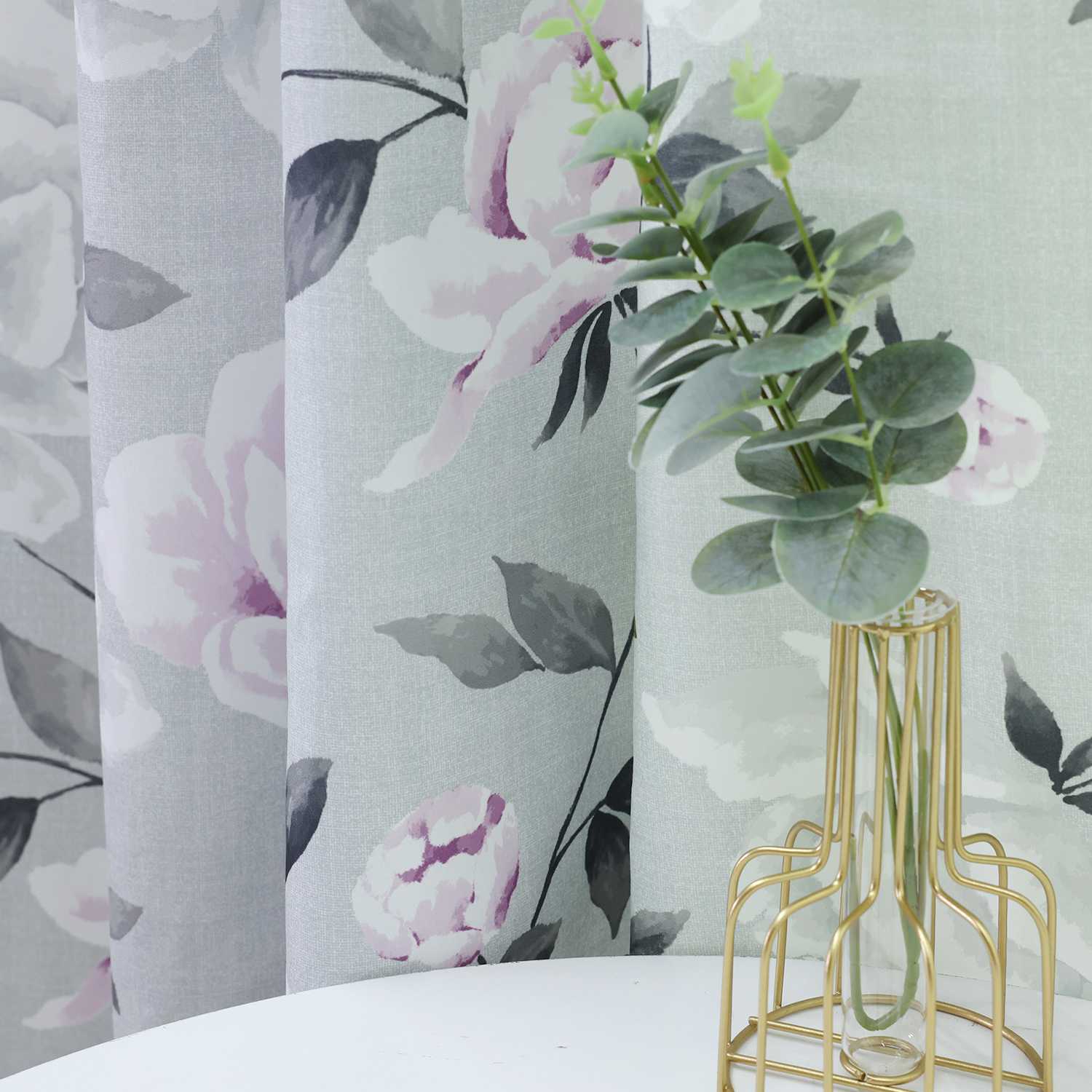 Verdunkelungsvorhang Ösenschal mit Blumenmuster Lichtvermeidung Zimmerdeko Thermovorhang 1 Stück