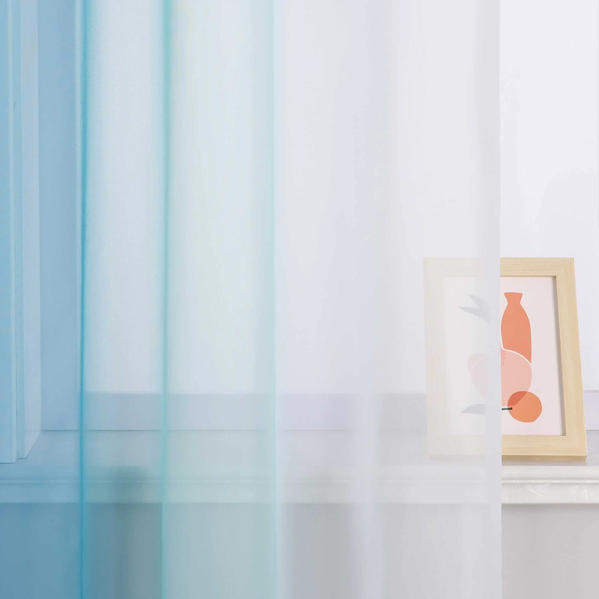 Transparente Vorhänge mit Farbverlauf 2er Set